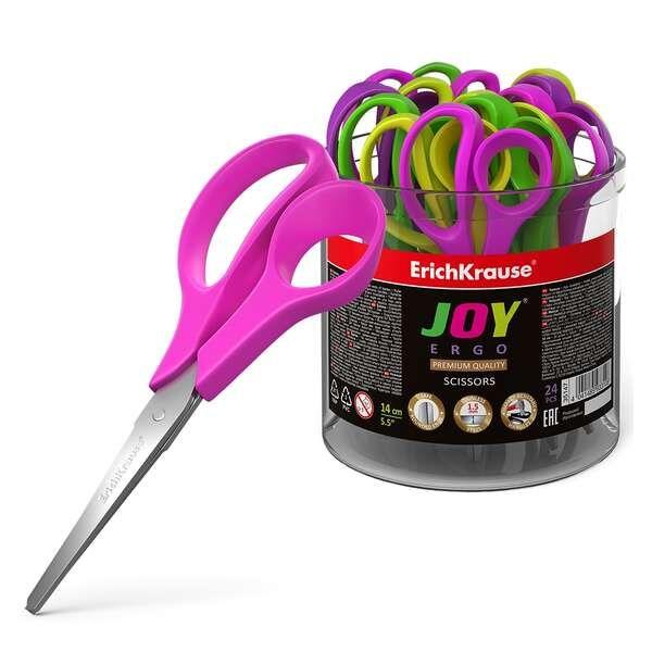 Tesoura Escolar ERICHKRAUSE Joy Ergo (Aço inoxidável - 14 cm - Preto)