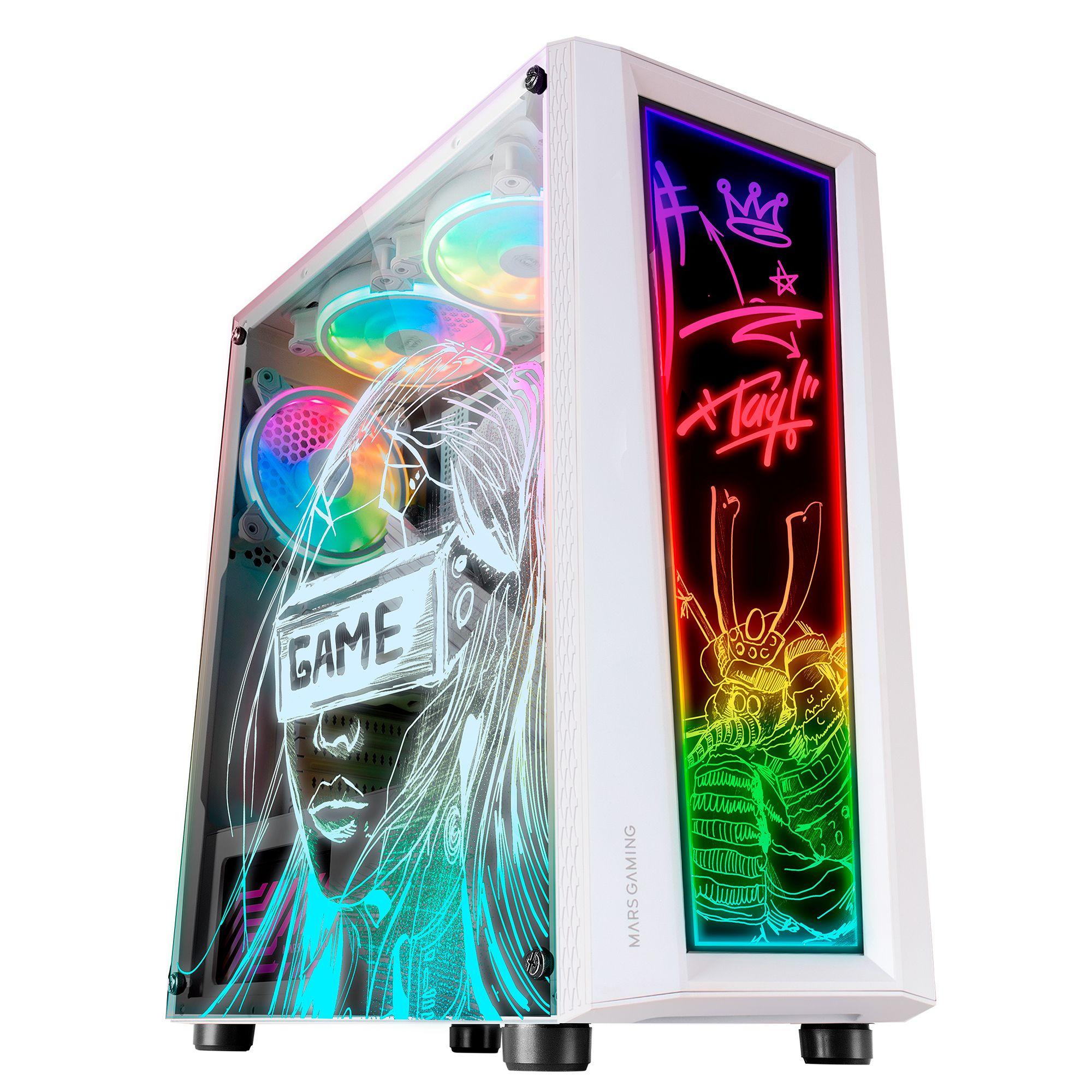 Caixa PC MARS GAMING MC-ART (ATX, micro ATX, Mini-ITX - Midi Tower - Acrílico, Vidro temperado - Branco), miniatura 2