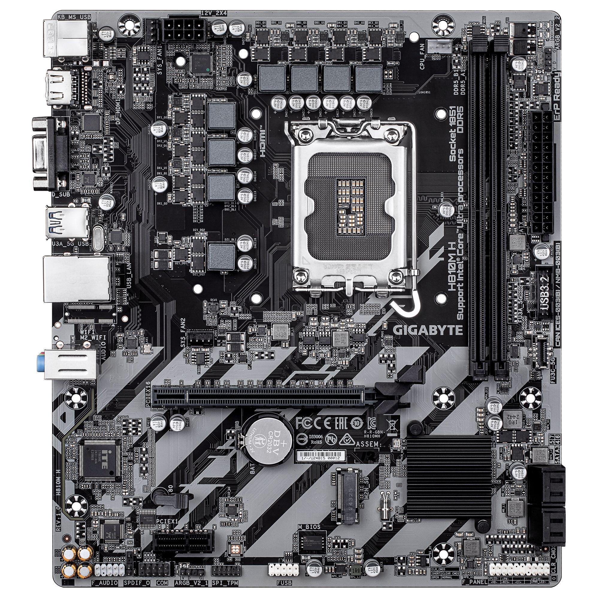 Motherboard GIGABYTE H810M H (LGA 1851 (Socket V1) - Intel Core Ultra - micro ATX - Castanho escuro), miniatura 2