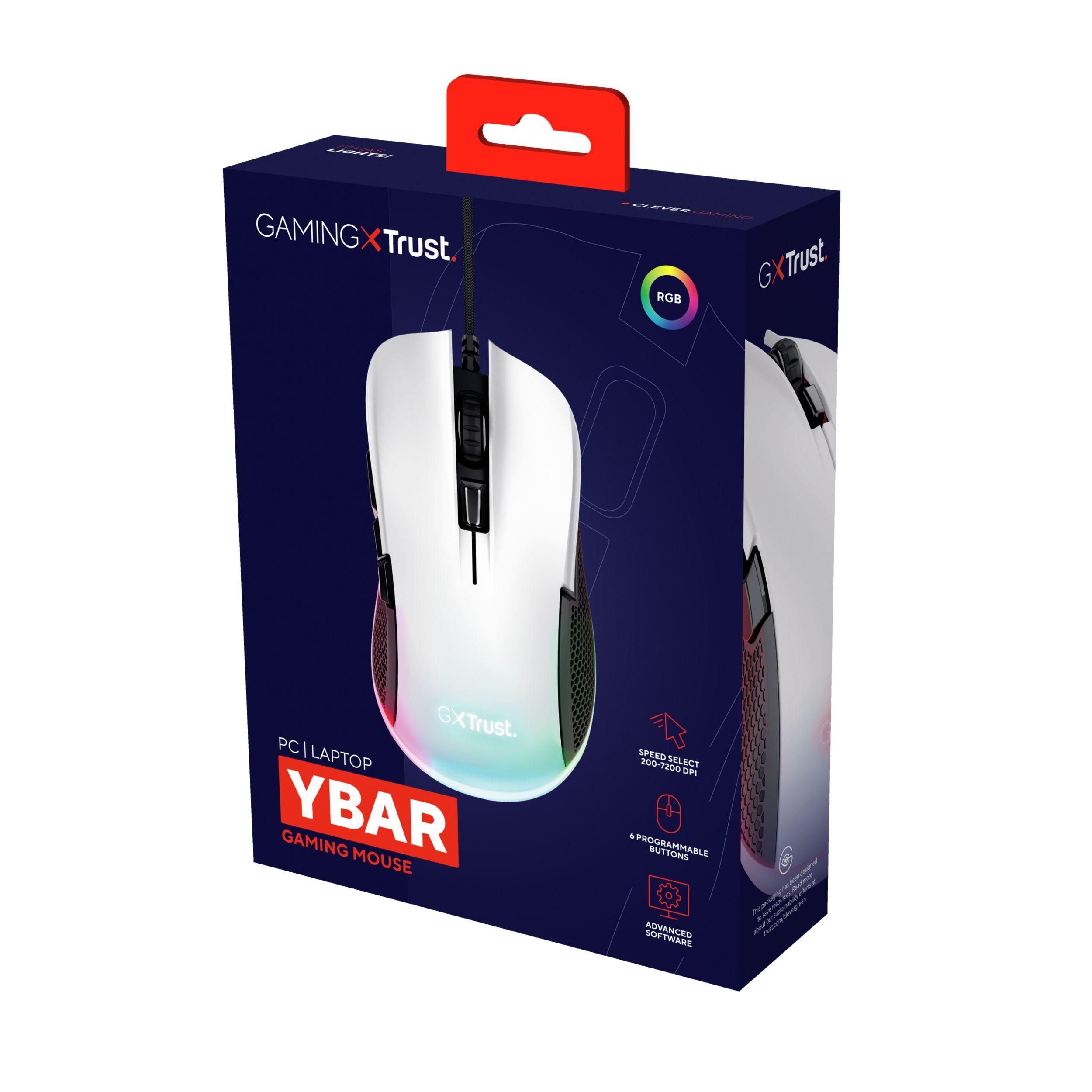Rato TRUST GXT 922W Ybar (Mão direita - 7200 DPI - Ótico - Branco), miniatura 6
