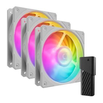 Conjunto de Ventoinhas para Caixa de PC COOLER MASTER Mobius 120P ARGB (Branco)