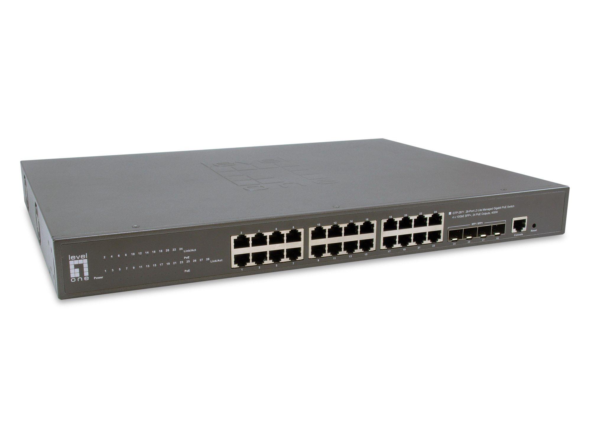 Switch Gerido LEVEL ONE GTP-2871 (Gigabit Ethernet - 10/100/1000 Mbit/s - 1,5 MB - Cinzento)