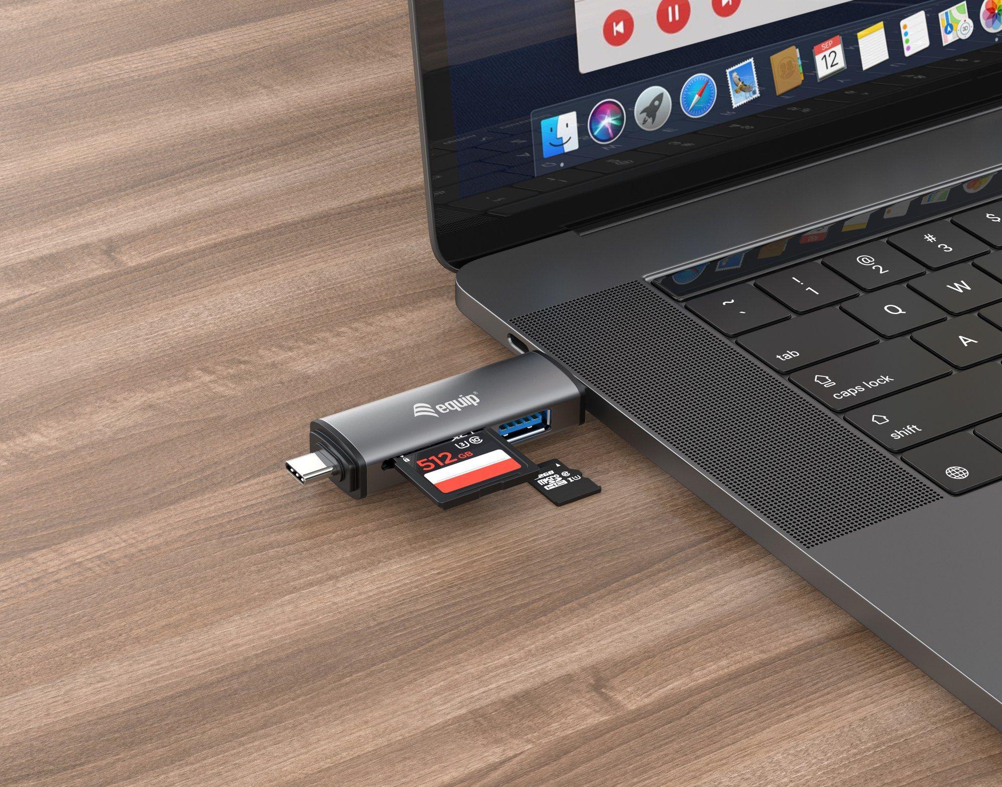 Leitor de Cartões EQUIP 245460 (USB 3.2 Gen 1 Type-A/Type-C - Cinzento), miniatura 4