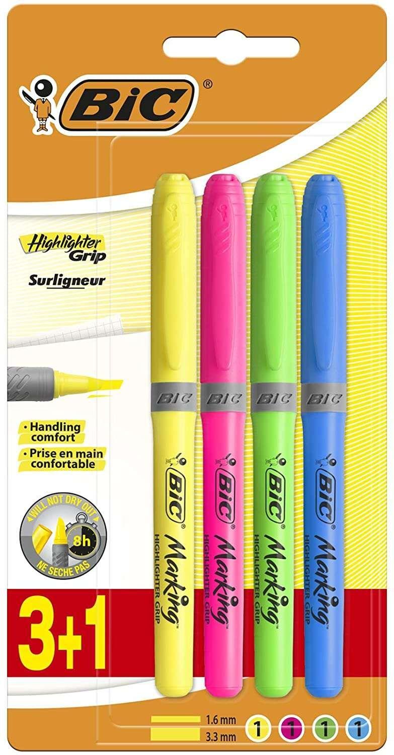 Marcadores Fluorescentes BIC Grip (Cores sortidas)