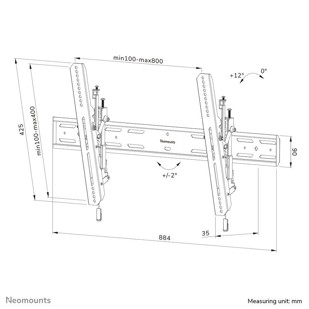Suporte de Parede para Televisão NEOMOUNTS WL35S-850BL18 (43–86" - 60 kg - Preto), miniatura 16