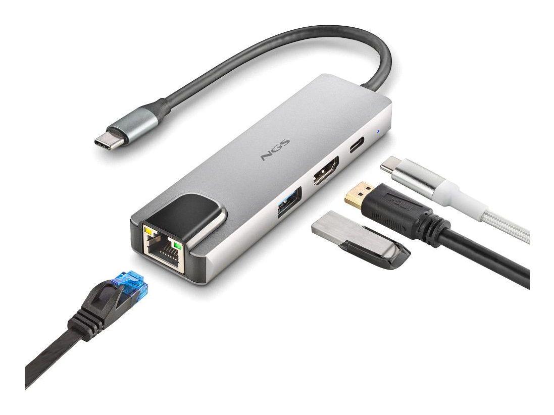 Hub USB-C NGS WonderDock Supra (USB 2.0 Tipo C - Cinzento/Preto) — miniatura 4