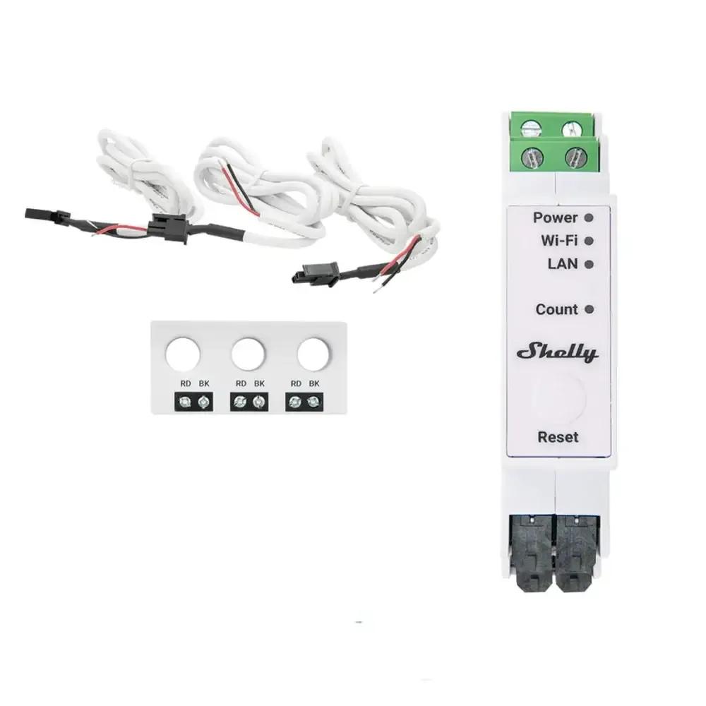 Módulo Medidor de Consumo Trifásico SHELLY Pro 3EM-3CT63 (63 A - Wi-Fi, Ethernet e Bluetooth - Calha DIN), miniatura 2