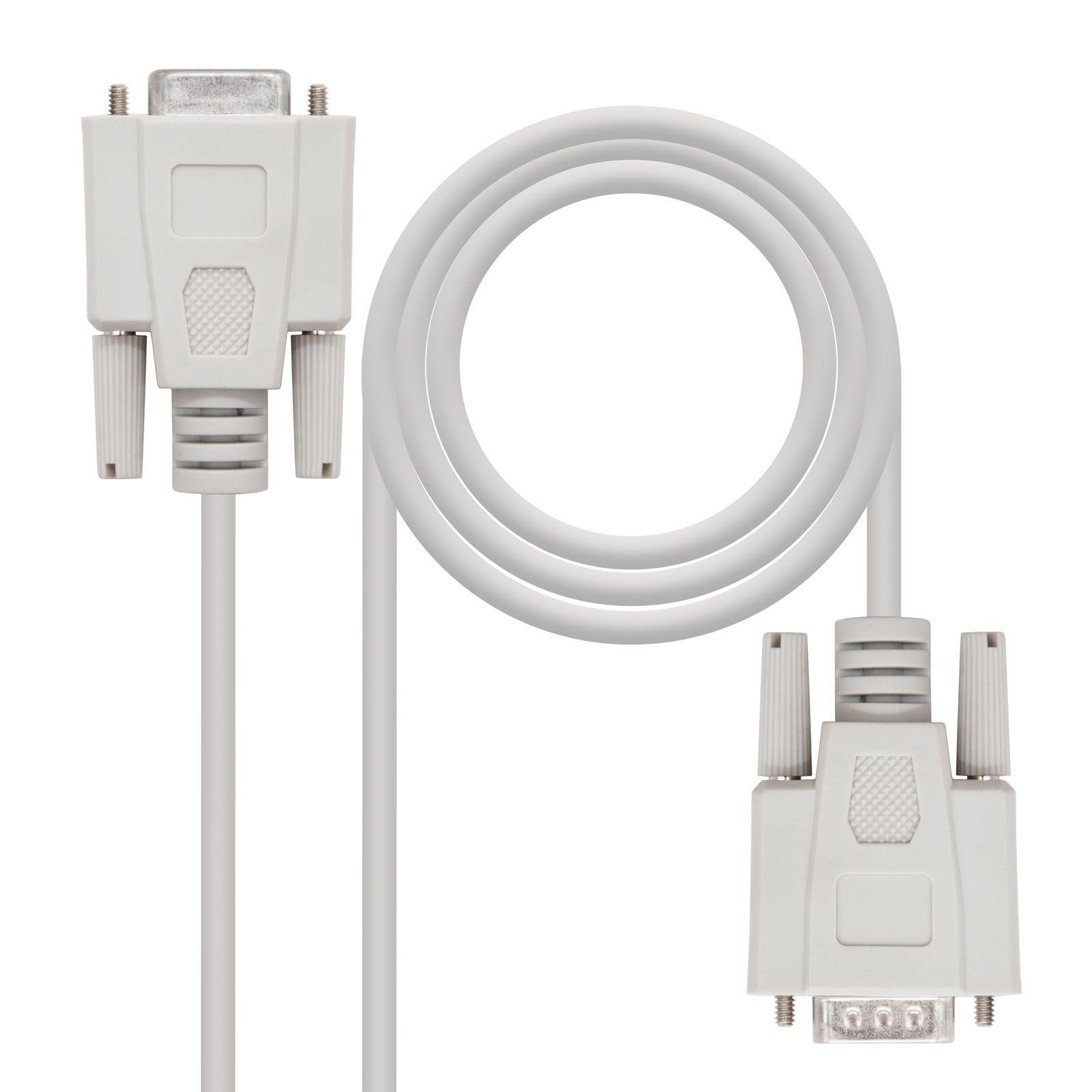 Cabo Série Null Modem NANOCABLE 10.14.0506 (DB9 Macho para DB9 Fêmea - 6 m - Bege)