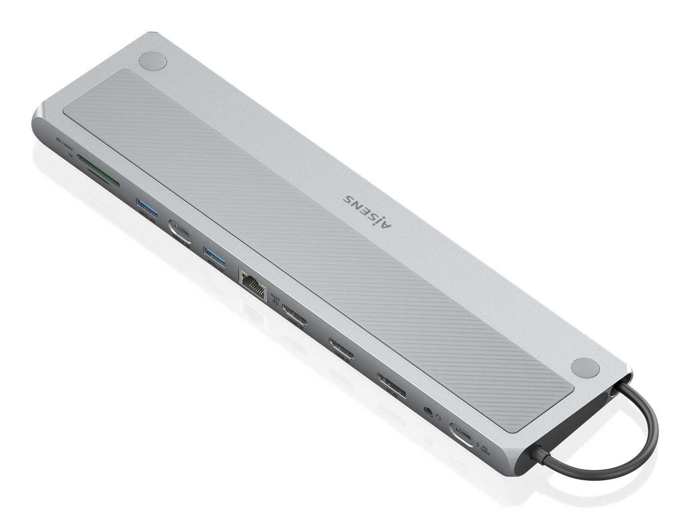 Estação de Ancoragem USB-C AISENS ASUC-12P005-GR (0,3 m - Windows 10, Windows 11 - Cinzento), imagem 1