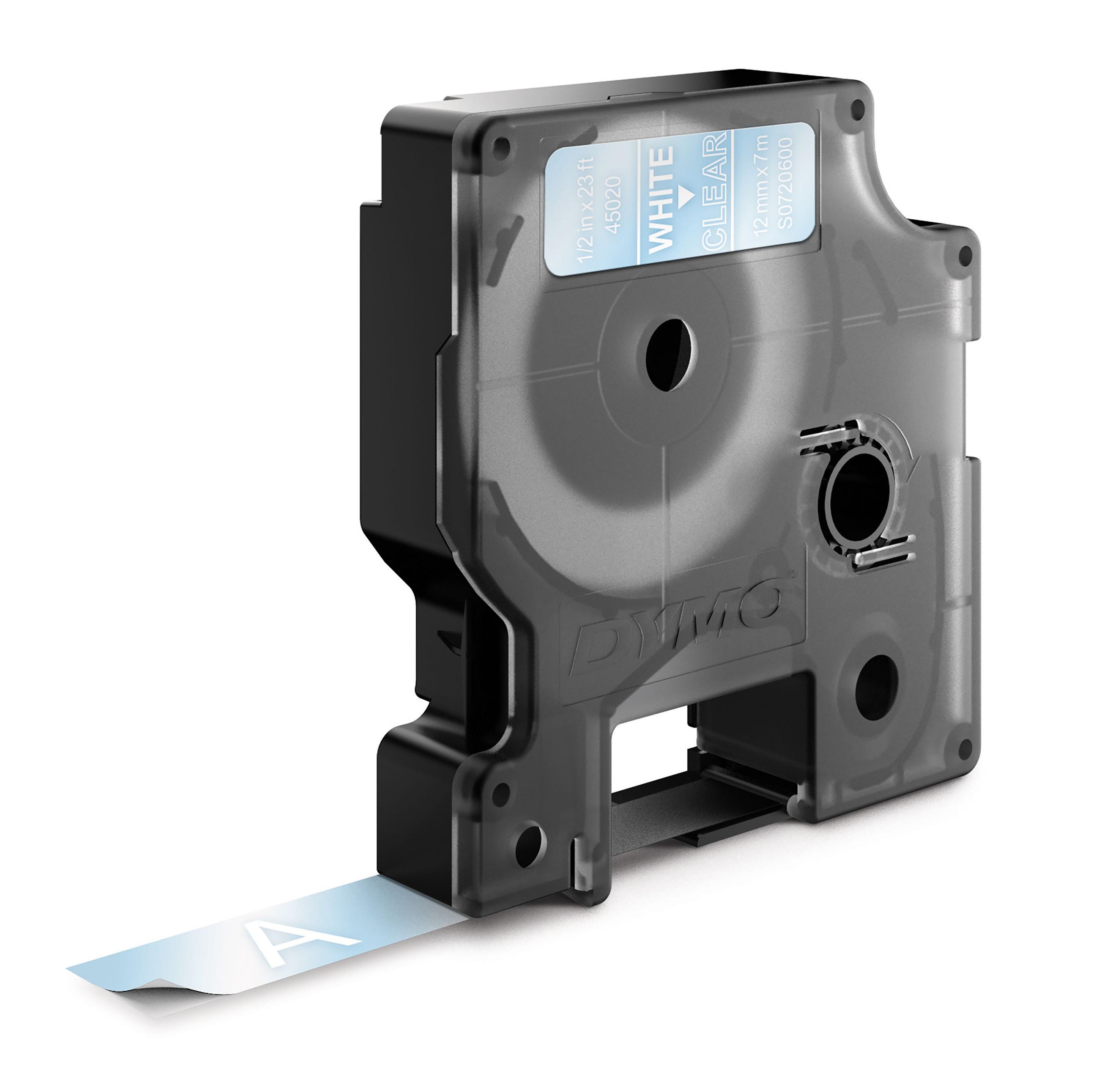 Fita de Impressão DYMO D1 45020 (Branco sobre Transparente), miniatura 3