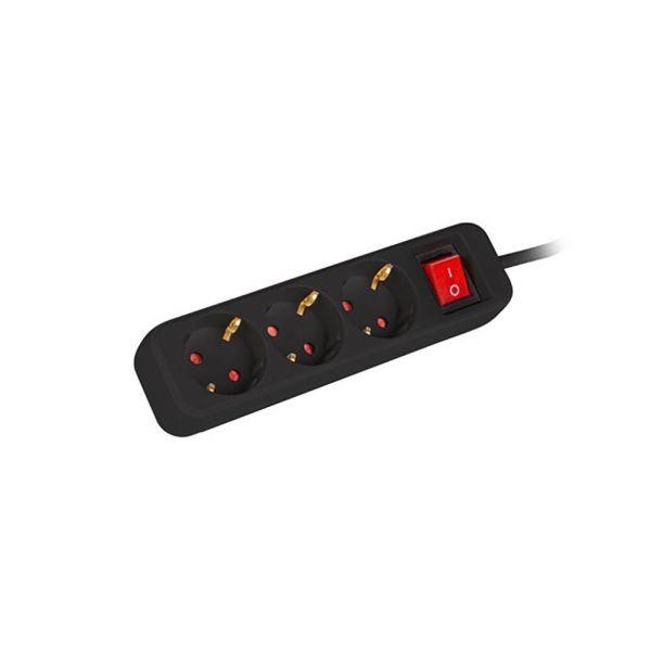 Bloco de Tomadas LANBERG PS1-03F-0150-BK (Uni-Schuko CEE 7/7 - Preto) — miniatura 2