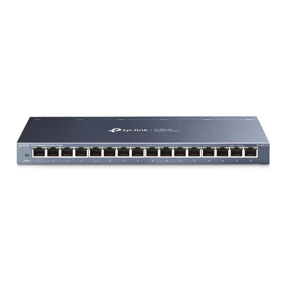 Switch TP-LINK TL-SG116 V1 (Gigabit Ethernet - 4,1 MB - 32 Gbit/s - Preto)