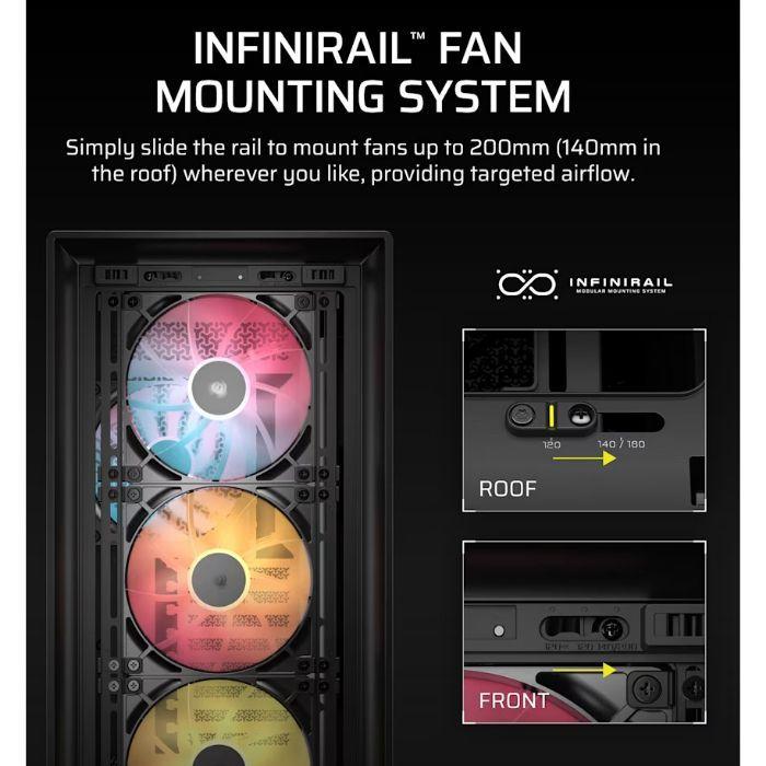 Caixa PC CORSAIR FRAME 5000D RS ARGB (2.5" - Plástico, aço, vidro temperado - Multicolor - Preto) — miniatura 4