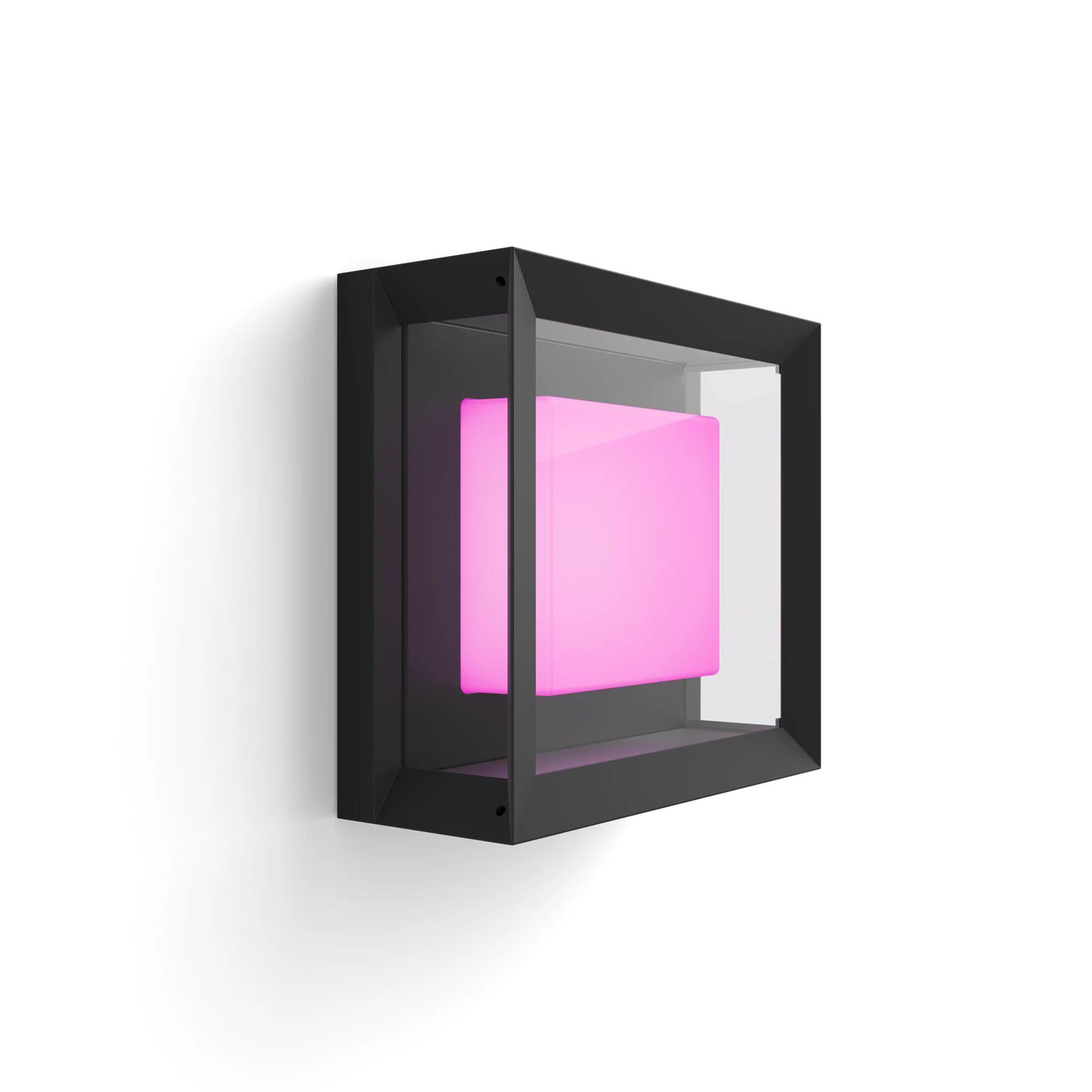Aplique de Parede Exterior PHILIPS Hue Econic White & Color Ambiance (Bluetooth e Zigbee - Preto)
