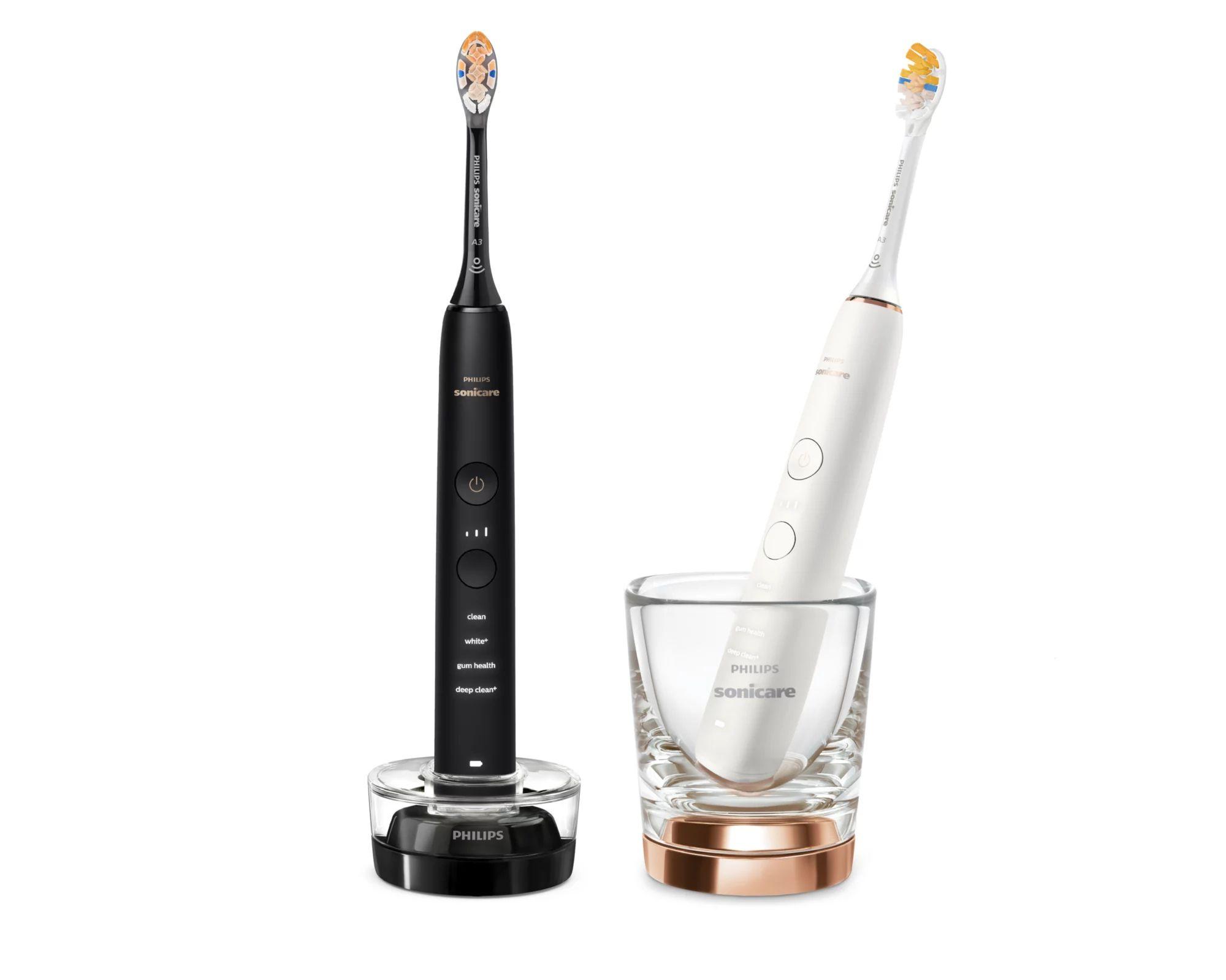 Escova de Dentes Elétrica Sónica PHILIPS Sonicare 9000 DiamondClean HX9914/69 (Preto, Dourado e Rosa)