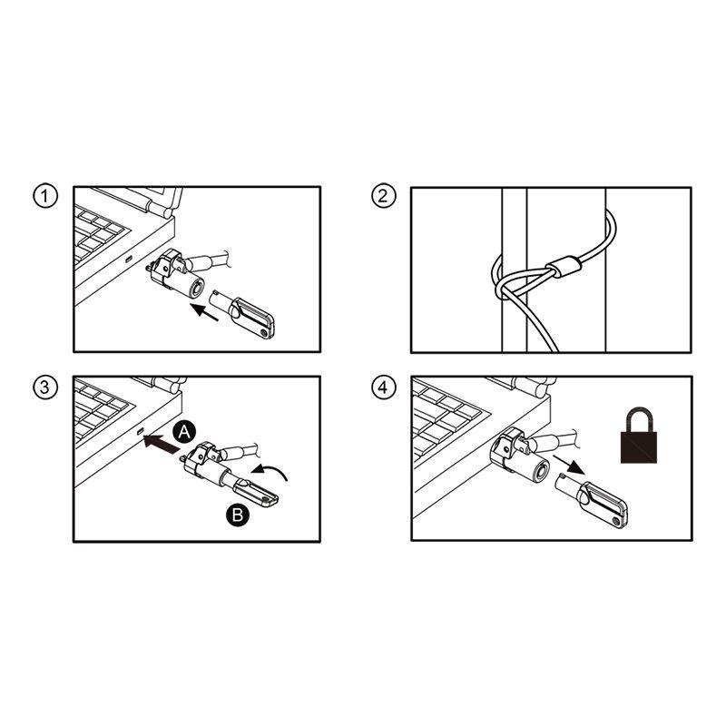 Cadeado Antirroubo para Portátil LOGILINK NBS013 (Nano Slot - 1,8 m - Preto, Prateado), miniatura 5