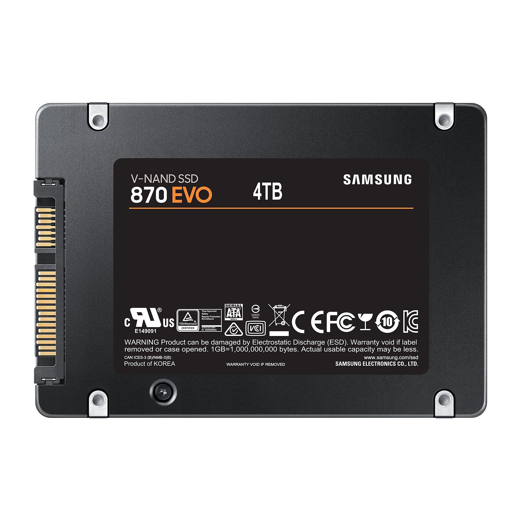 Disco SSD Interno SAMSUNG 870 EVO (4 TB - 2.5" - Serial ATA III - Preto)