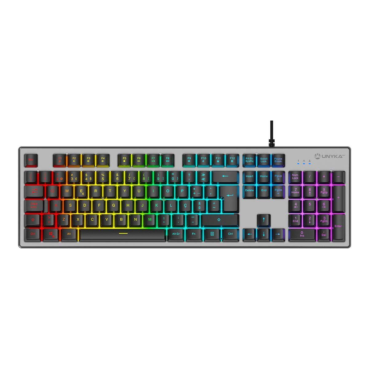 Teclado UNYKACH Nova K244 (Português - Tamanho completo - USB - Cinzento), miniatura 2