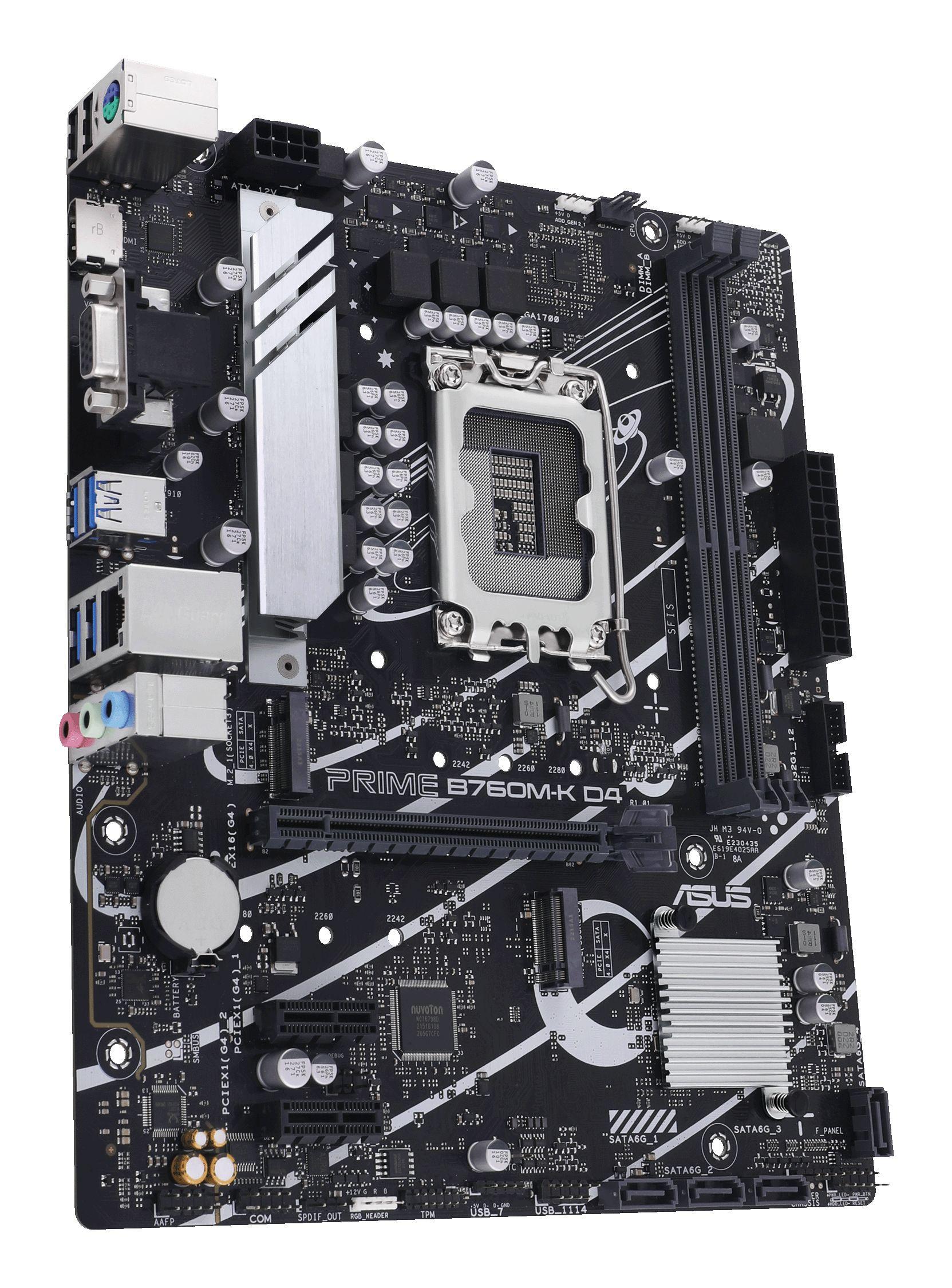 Motherboard ASUS PRIME B760M-K D4 (LGA 1700 - micro ATX - Duplo canal) — miniatura 4
