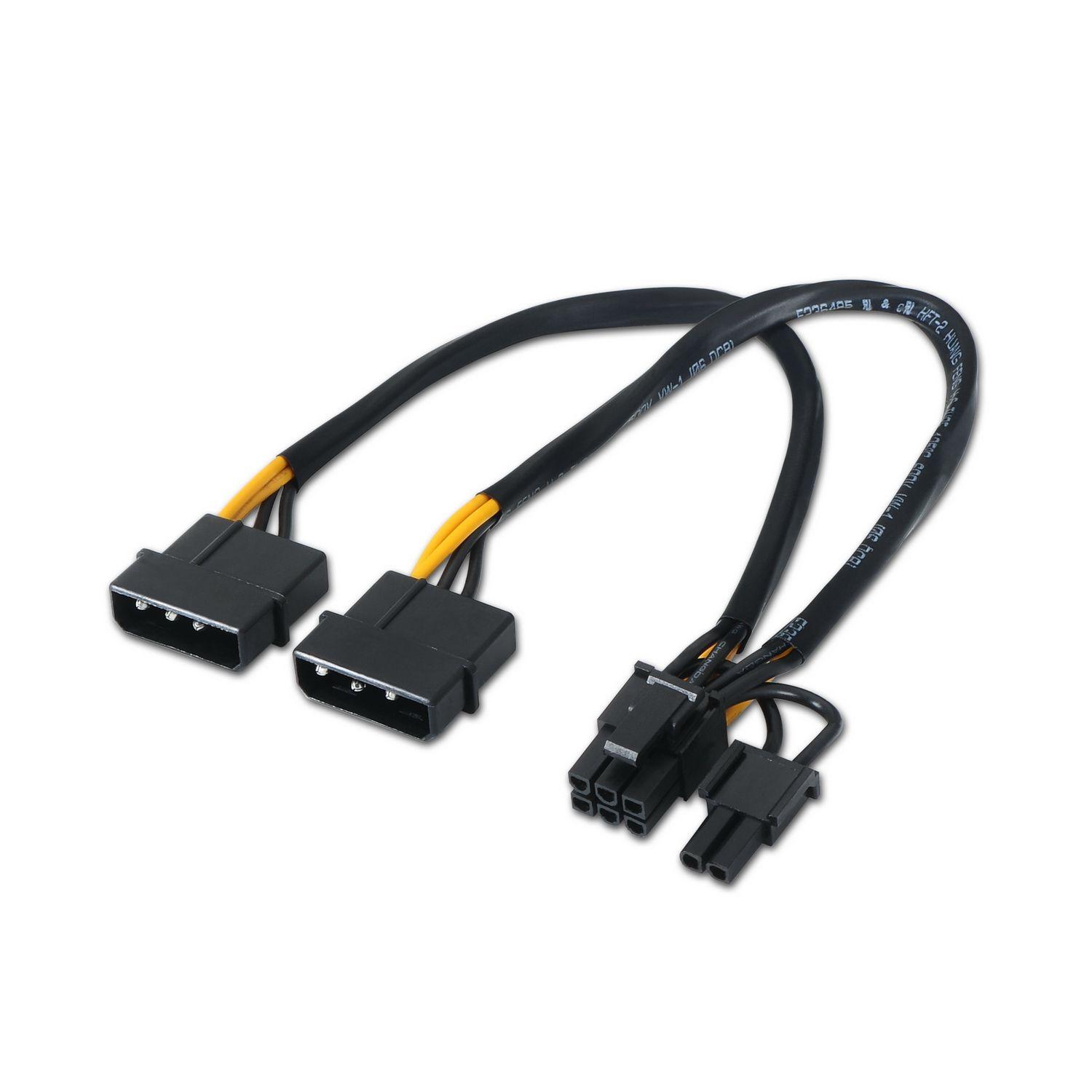 Cabo de Alimentação AISENS A131-0165 (0,2 m - 2 x Molex - PCI-E - Preto)