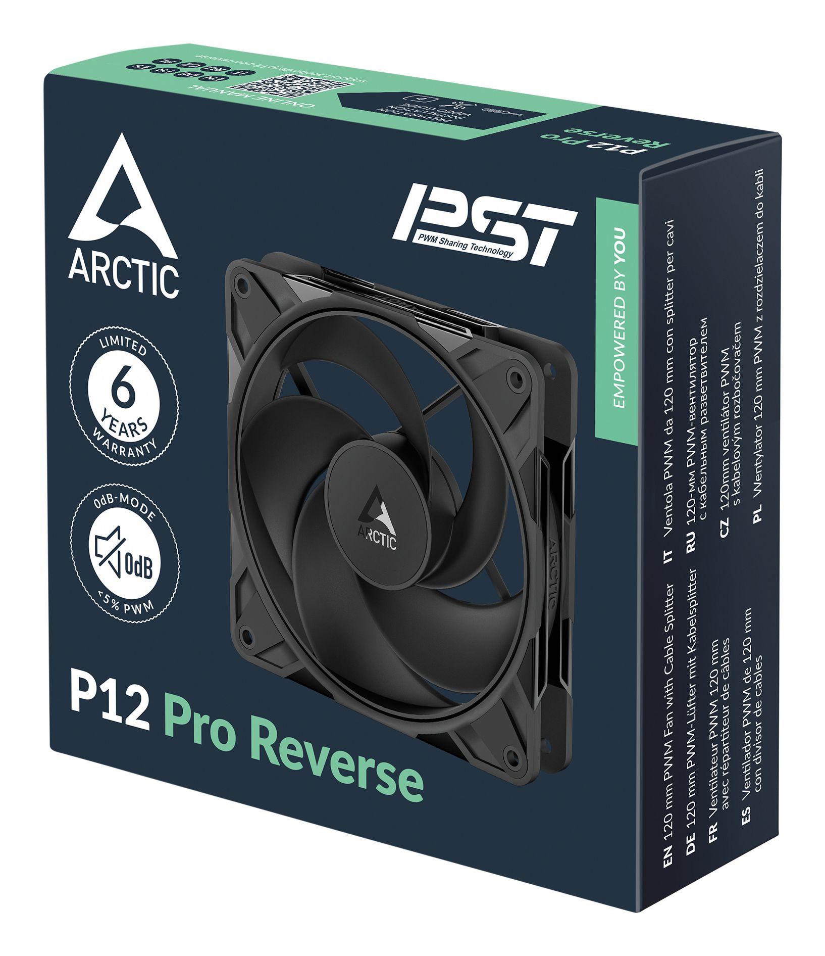 Ventoinha para Caixa de PC ARCTIC P12 Pro Reverse (Preto) — miniatura 6