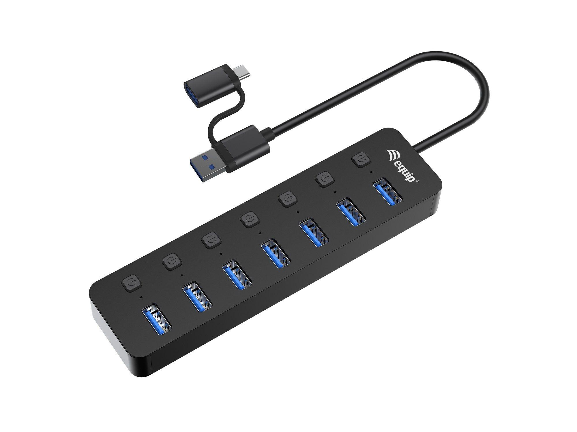 Hub USB EQUIP 128965 (0,3 m - Preto)