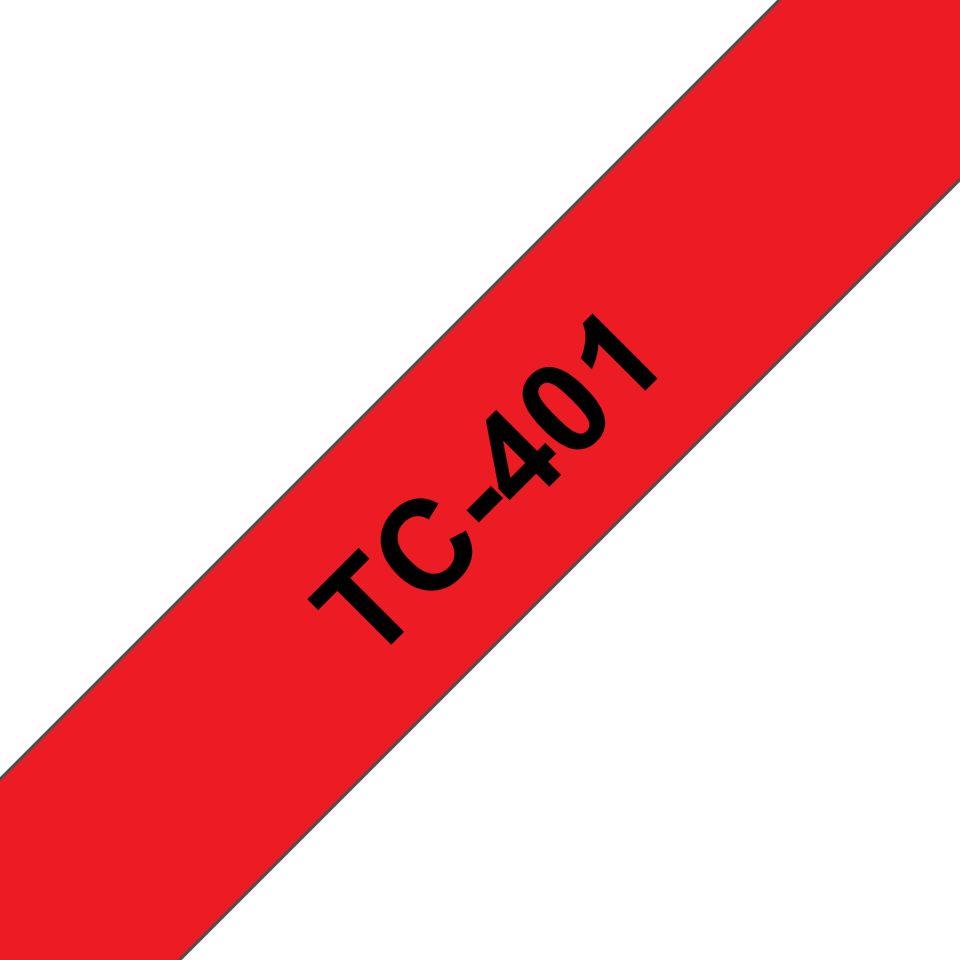 Fita de Impressão BROTHER TC-401 (Preto sobre Vermelho)