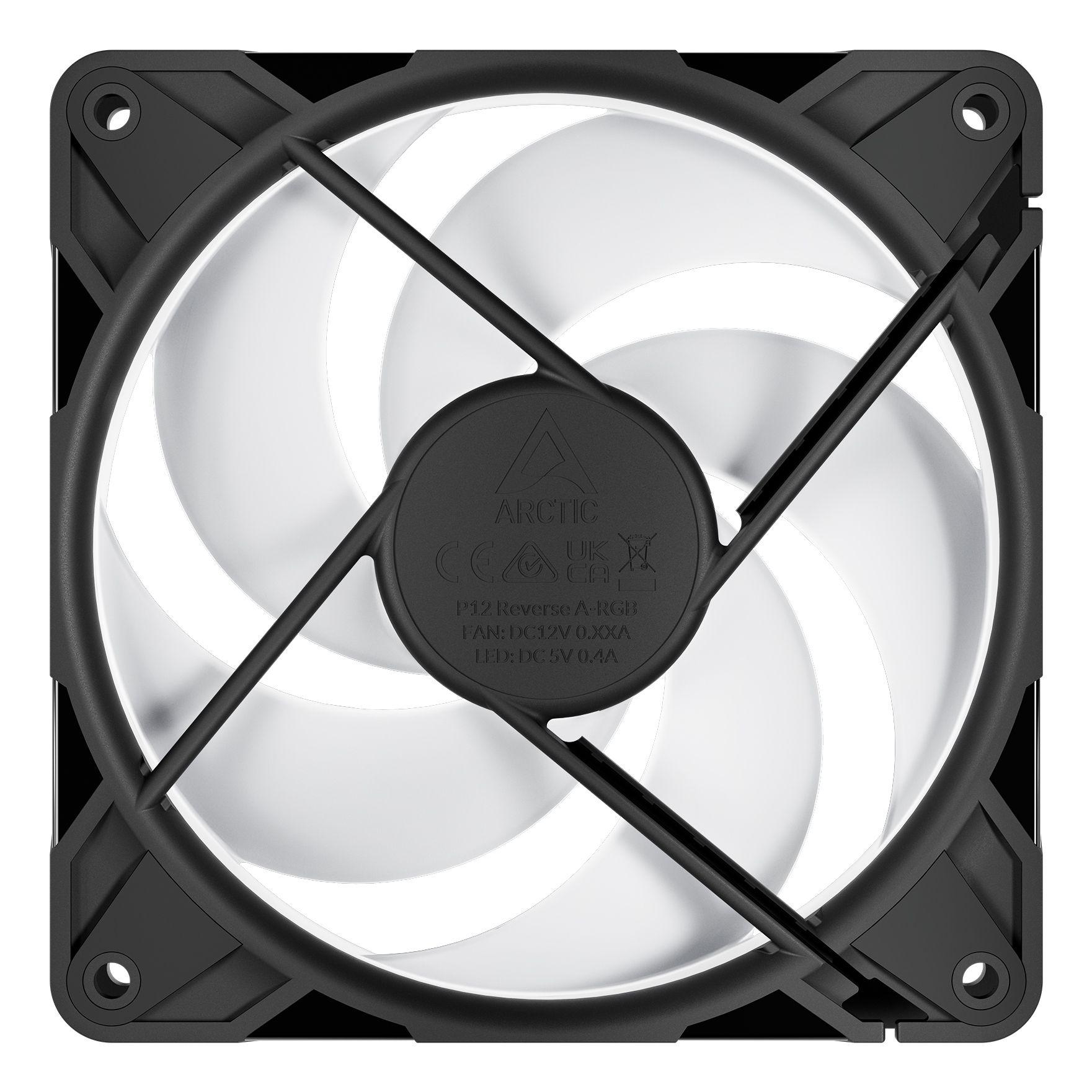 Conjunto de Ventoinhas para Caixa PC ARCTIC P12 Pro Reverse A-RGB (Preto) — miniatura 6