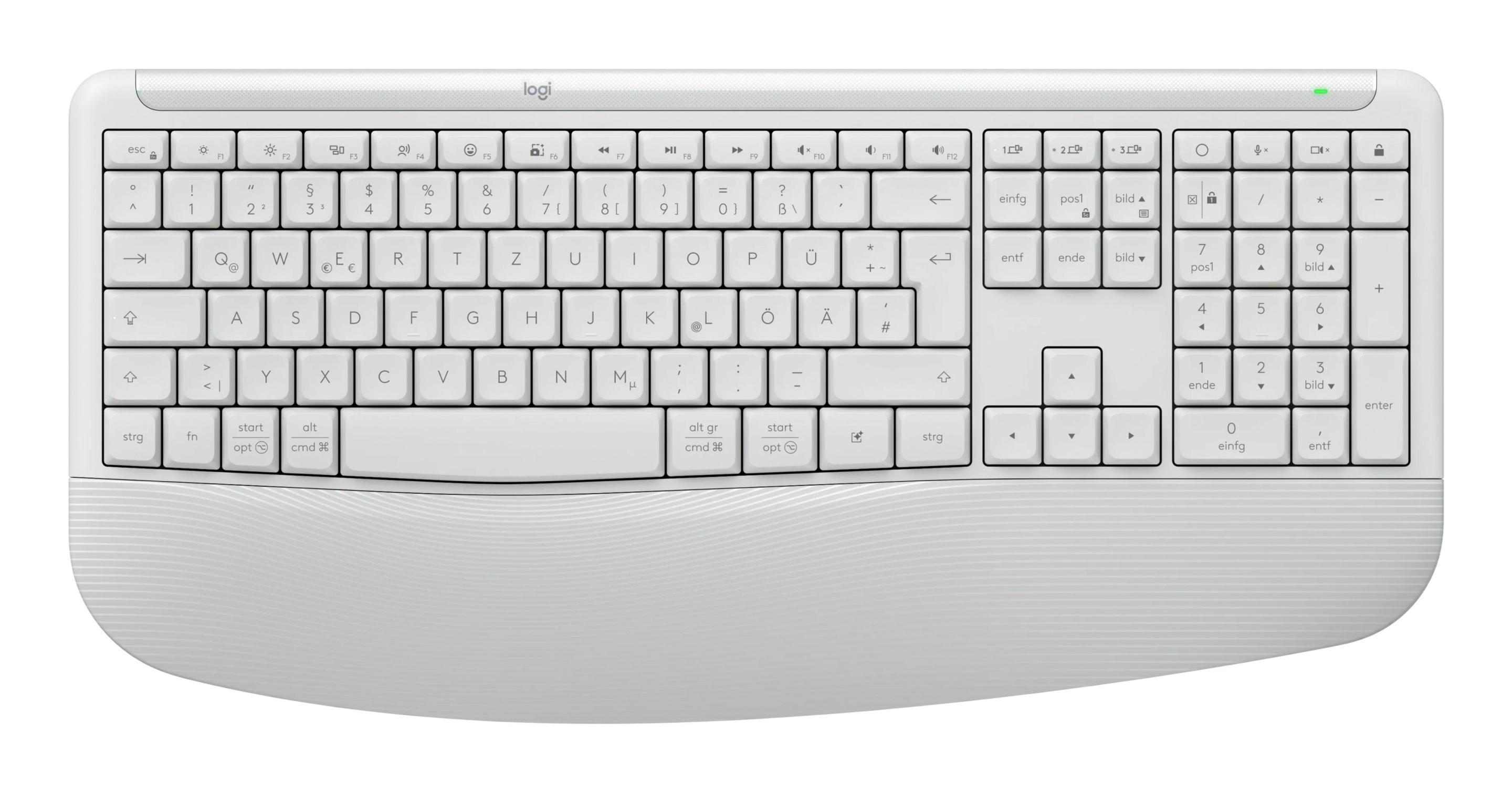 Conjunto de Teclado e Rato LOGITECH MK880 Signature Comfort Plus (Alemão - Tamanho completo - RF Wireless + Bluetooth - Branco acinzentado), miniatura 4