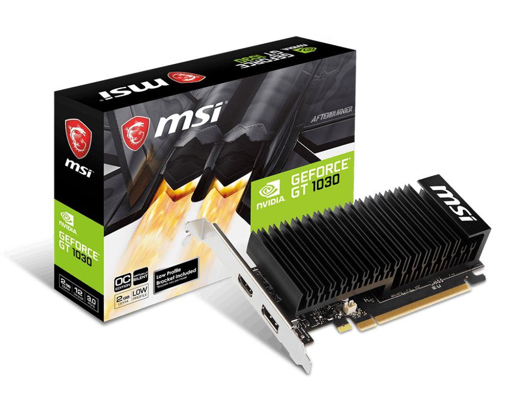 Placa Gráfica MSI GeForce GT 1030 2GHD4 LP OC (GeForce GT 1030 - 2100 MHz - 2 GB - Preto)