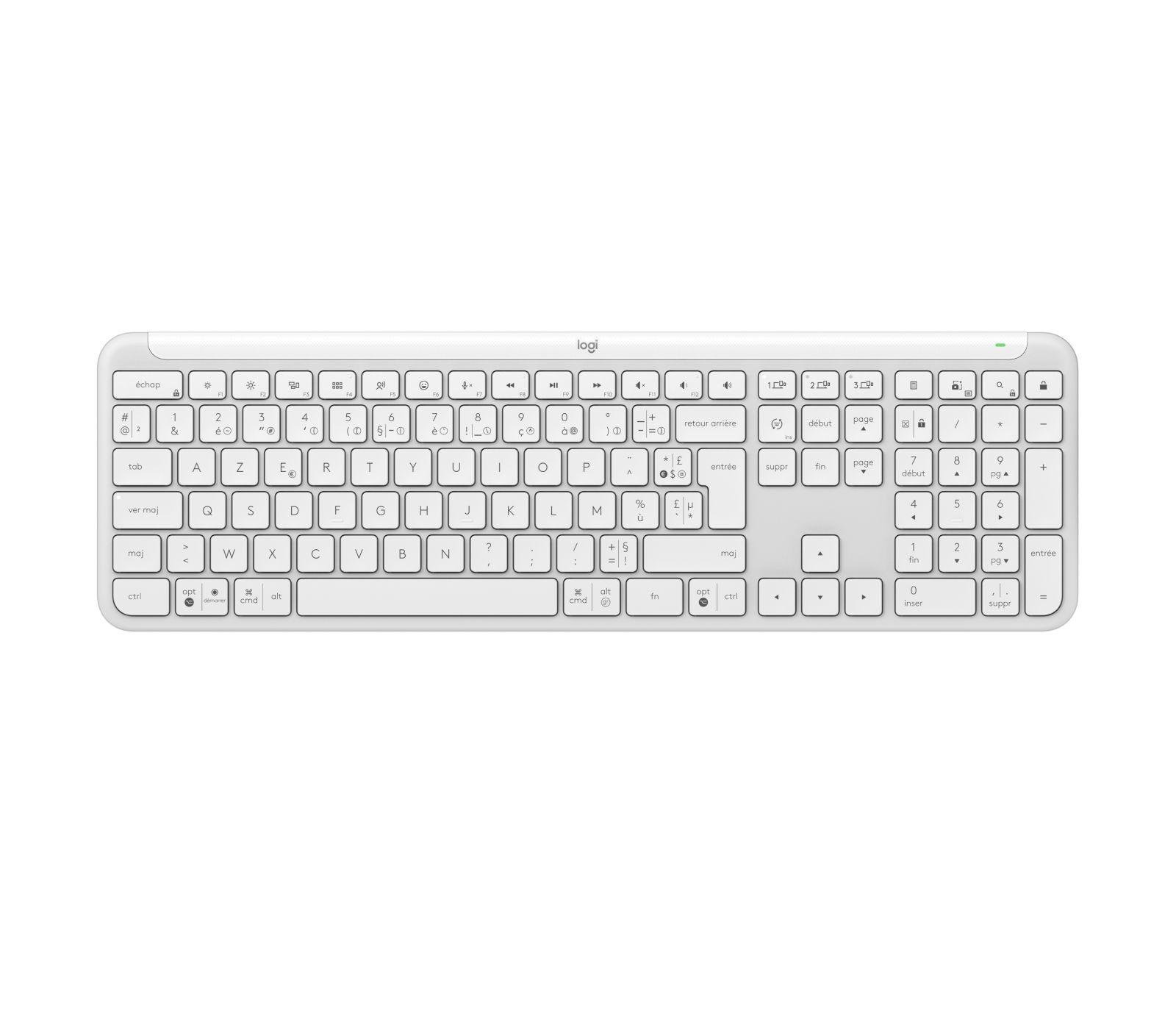 Teclado LOGITECH Signature Slim K950 (Francês - Teclas tesoura - Tamanho completo - Branco) — miniatura 6