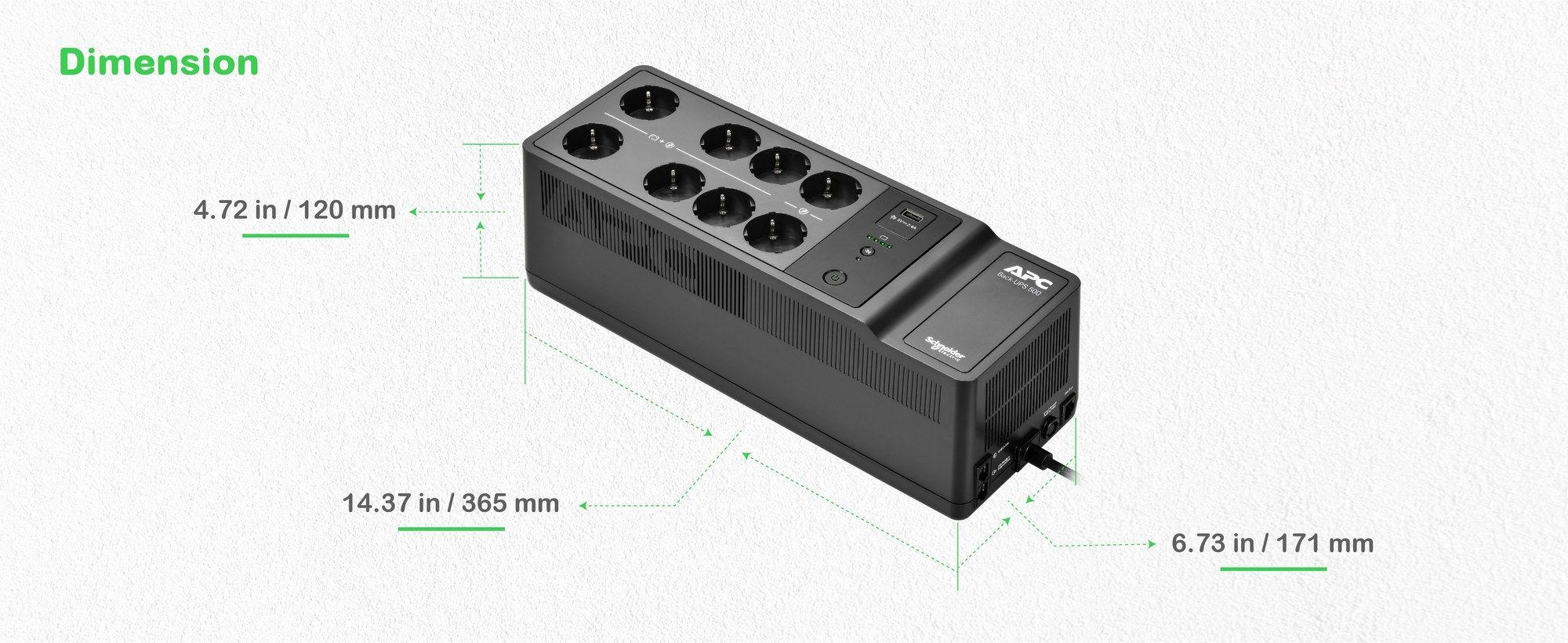 Sistema de Alimentação Ininterrupta (UPS) APC BE500G2-GR (Preto) — miniatura 13