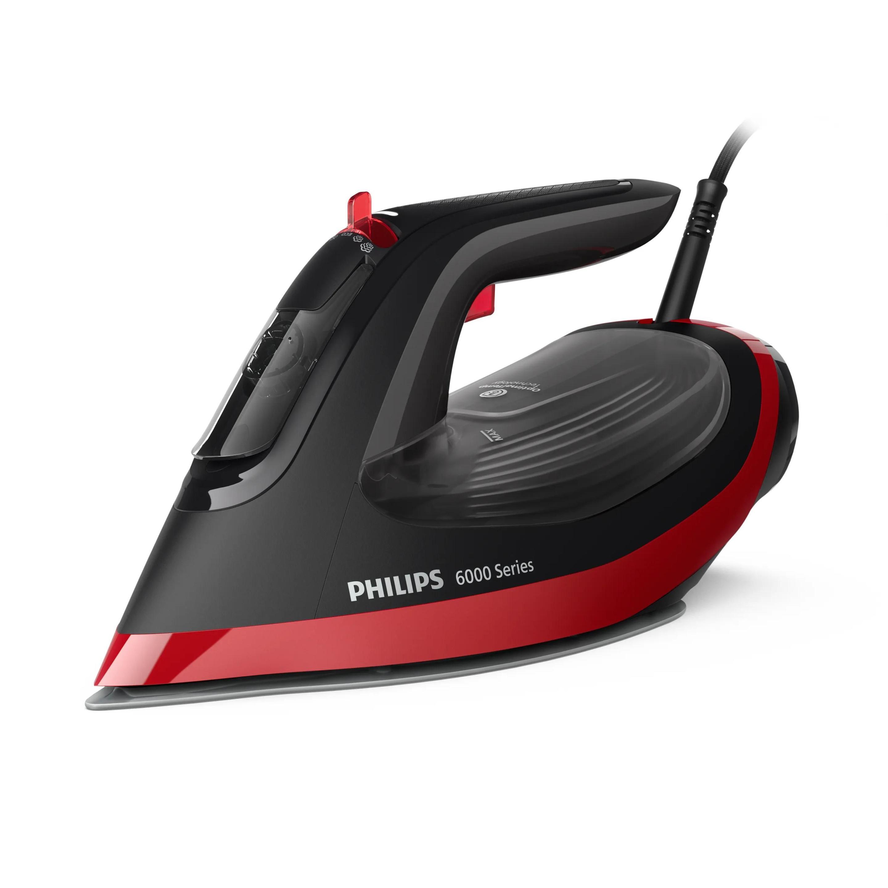 Ferro de Engomar PHILIPS Série 6000 DST6130/40 (2800 W - 0,3 l - Base SteamGlide Plus - Preto)