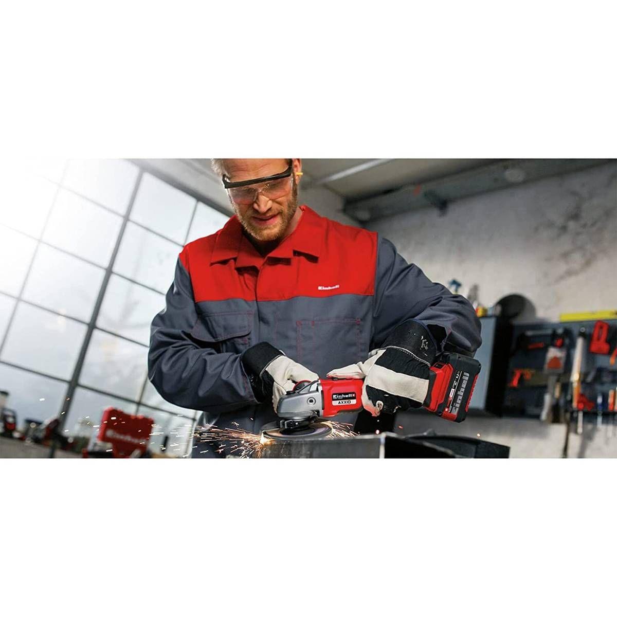 Rebarbadora Angular a Bateria EINHELL AXXIO 18/115 Q (18 V - Bateria - Preto/Vermelho), miniatura 4