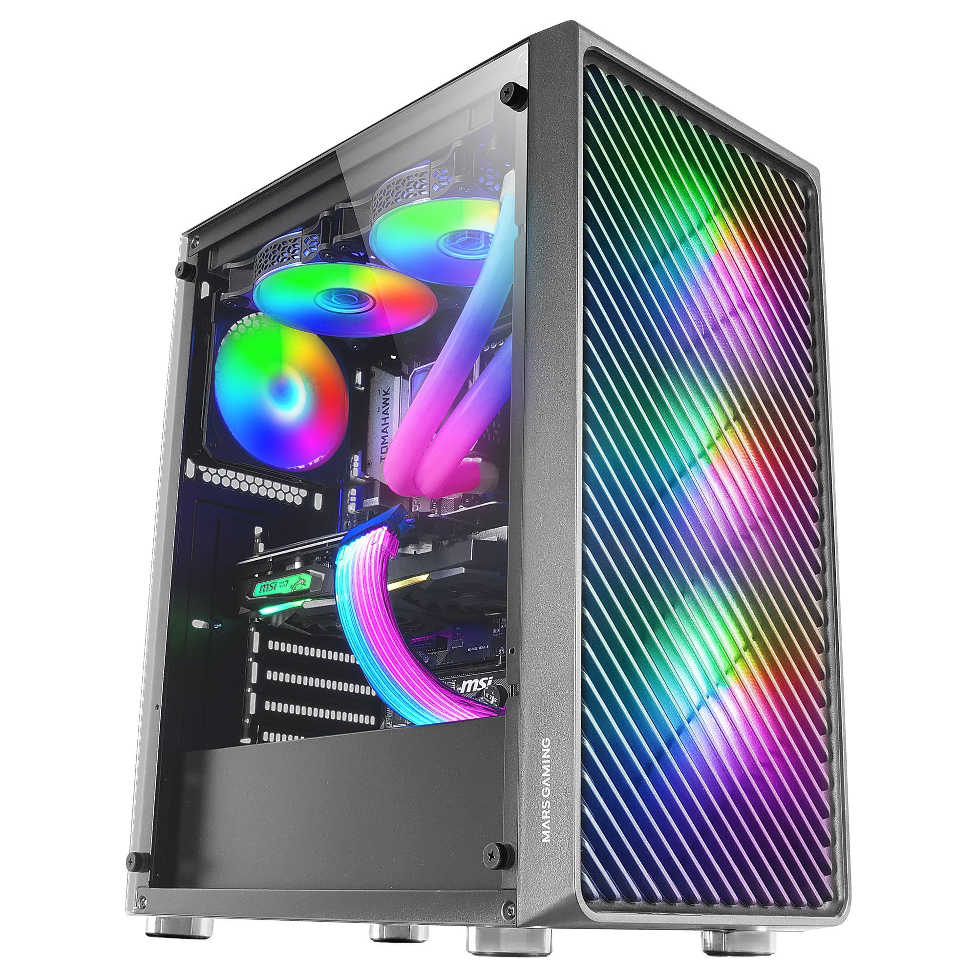 Caixa PC ATX MARS GAMING MC-F (ATX, micro ATX, Mini-ITX - ATX, SFX, SFX-L - Midi Tower - Preto) — miniatura 3