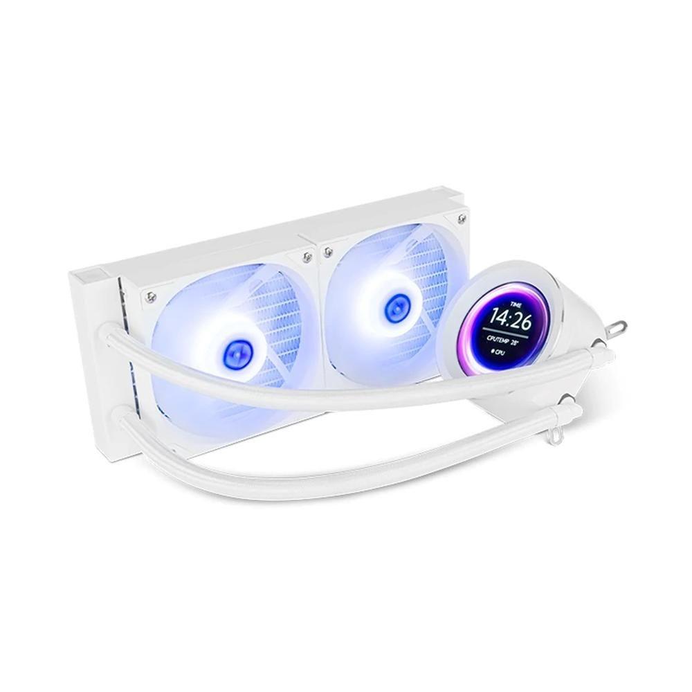 Refrigeração Líquida CPU NOX Hummer X-240 LCD (120 mm - 2 ventoinhas - 2000 RPM - Branco)