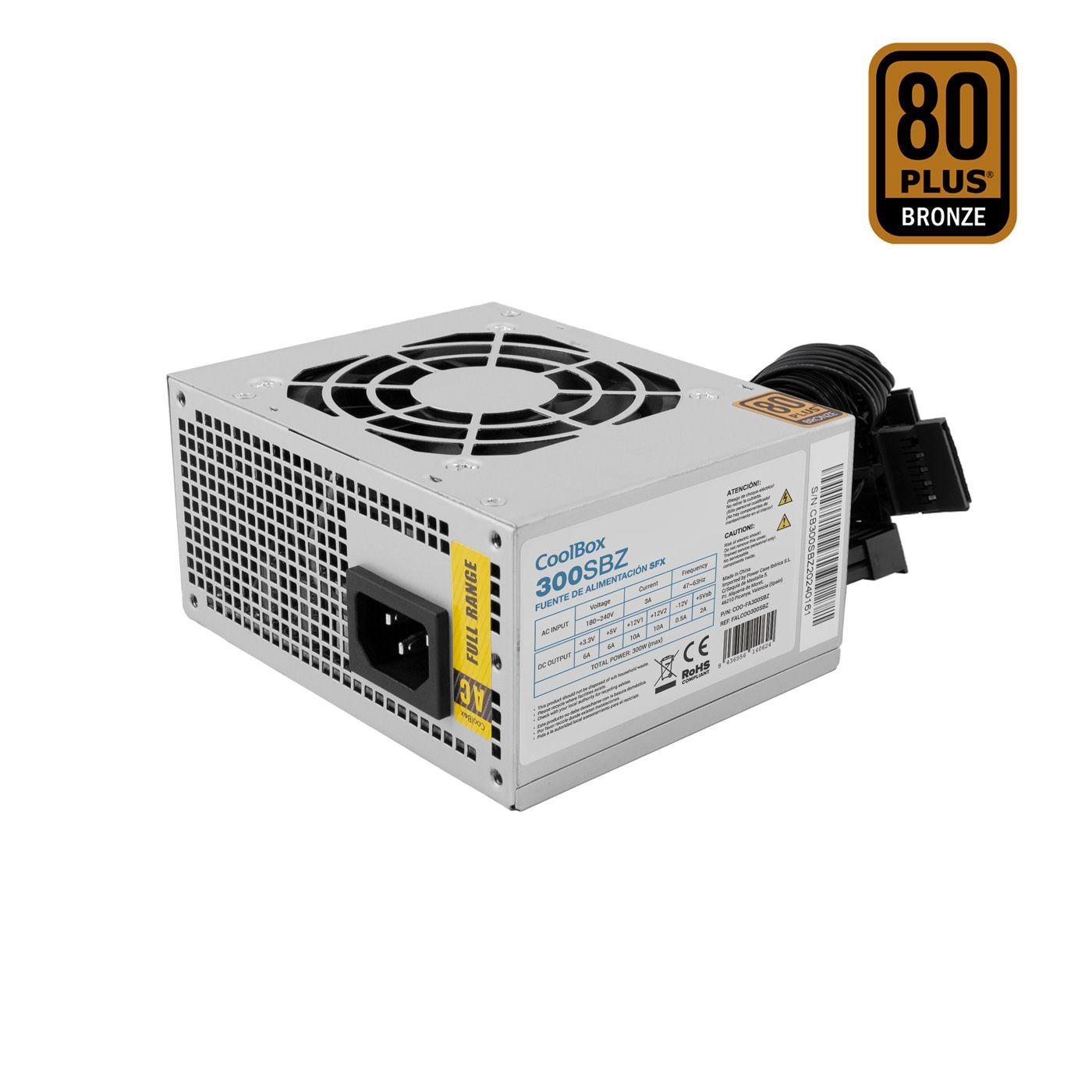 Fonte de Alimentação COOLBOX FA300SBZ (SFX - 300 W - 80 PLUS Bronze - Prateado)