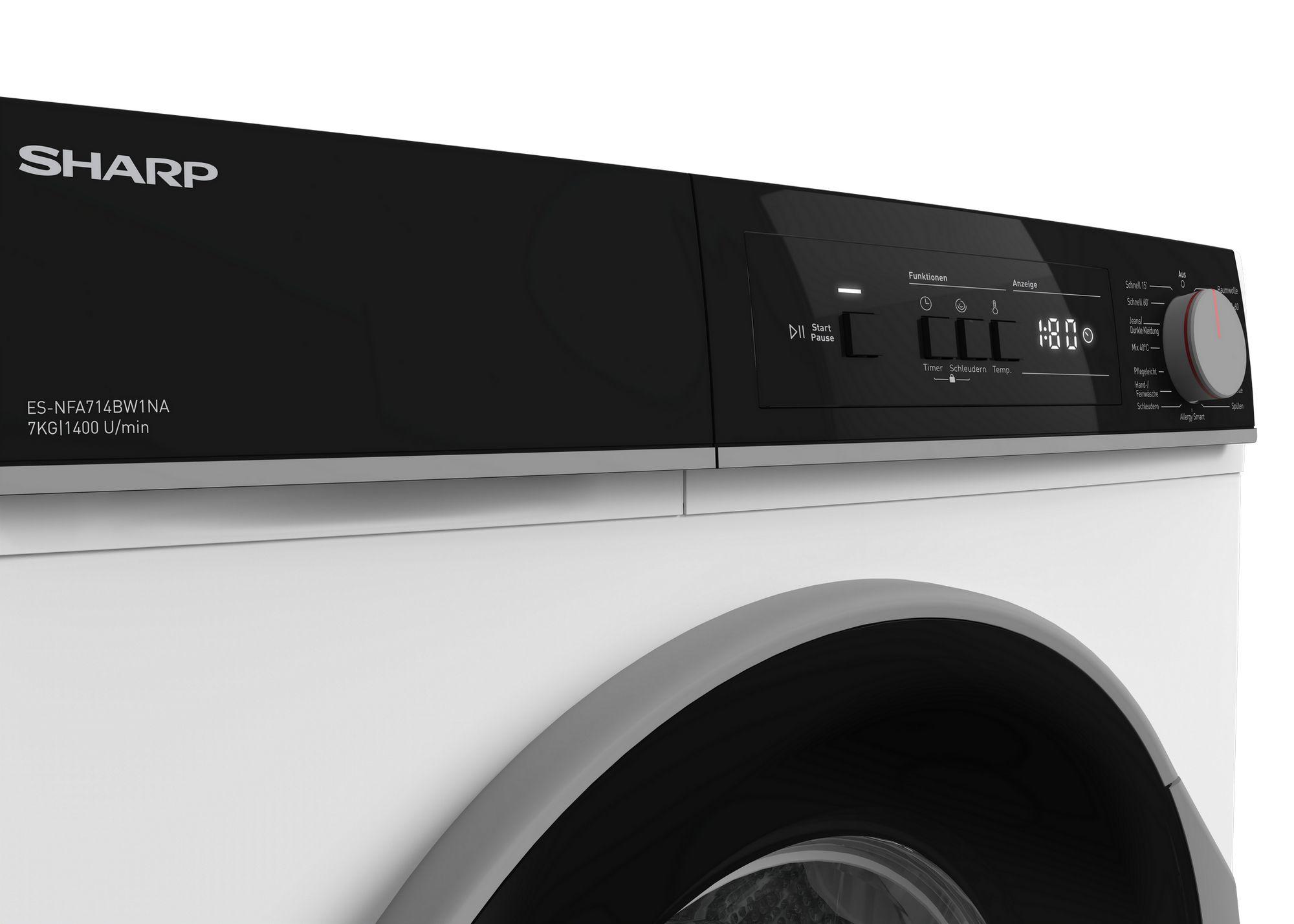Máquina de Lavar Roupa Independente SHARP ES-NFA714BW1NA-DE (1400 RPM - B - C - Branco) — miniatura 7