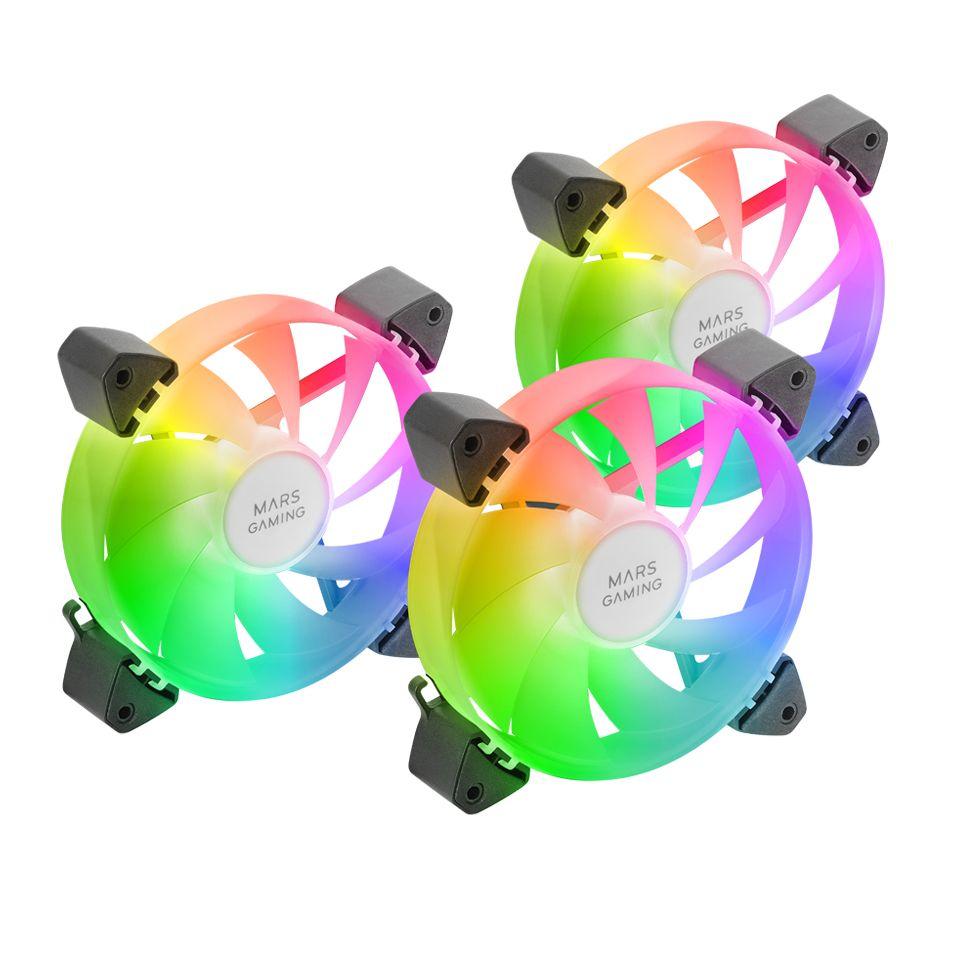 Kit de Ventoinhas MARS GAMING MF-3A (ARGB Rainbow 360º - Preto), miniatura 3
