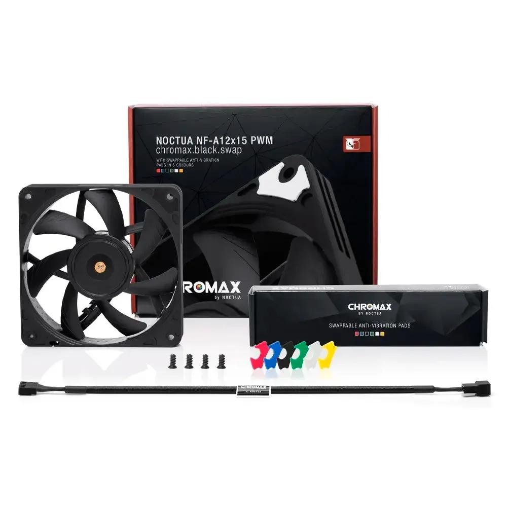 Ventoinha de Caixa NOCTUA NF-A12x15 PWM chromax.black.swap (Plástico - 1,56 W - Preto), miniatura 4