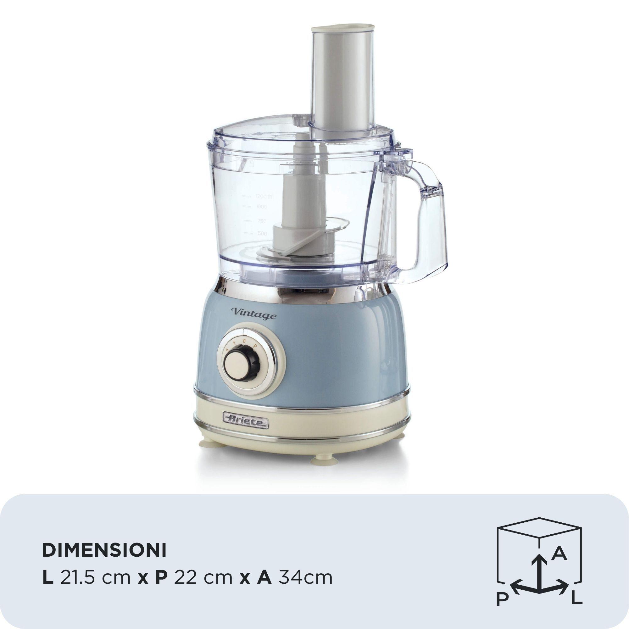 Robot de Cozinha ARIETE Vintage Line 1781/05 (Altura 34 cm - Azul-claro/creme), miniatura 2