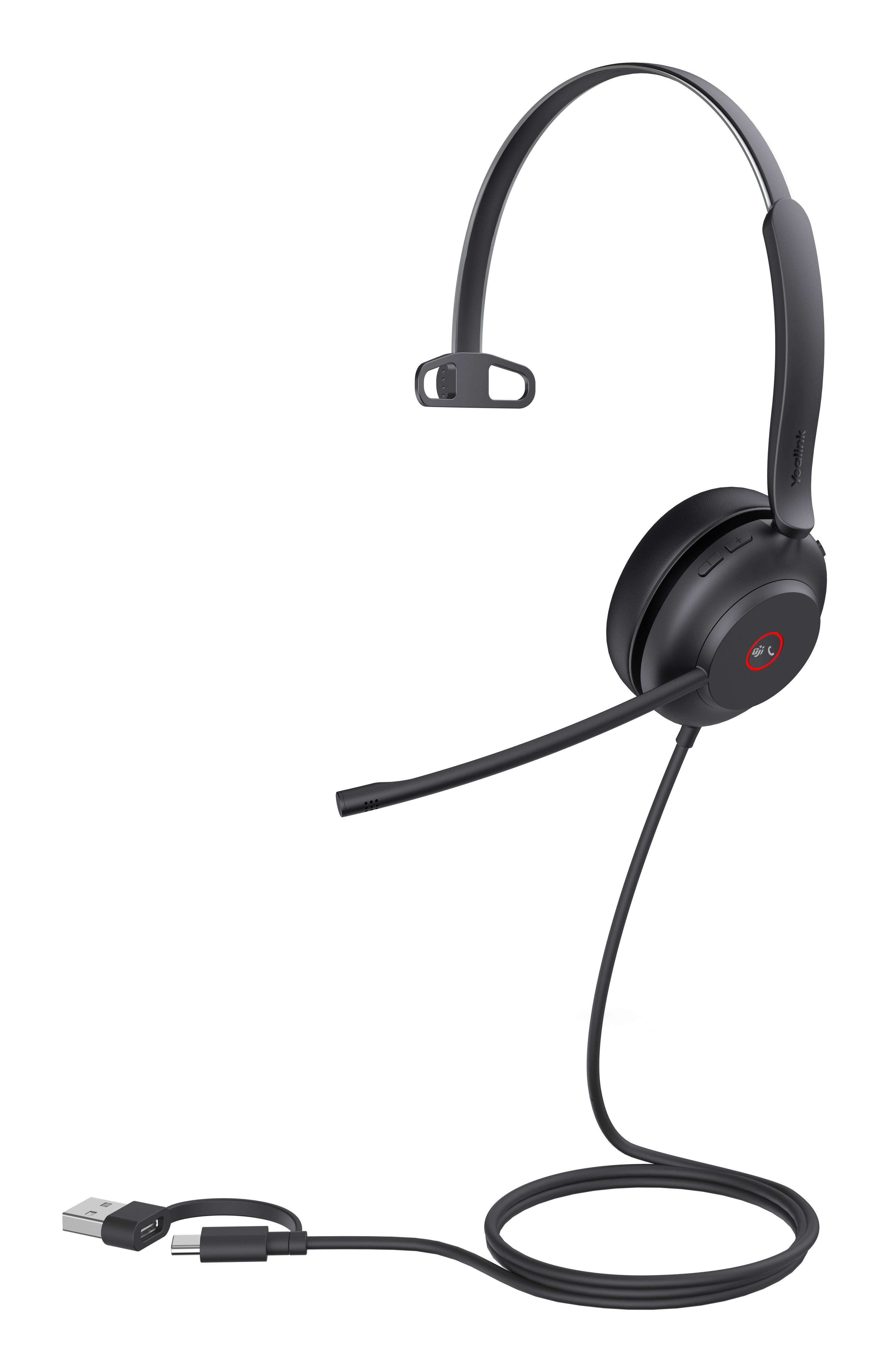 Auscultadores YEALINK UH37 Mono Teams (Monofónico - Com fios - Supra-aural - Preto)