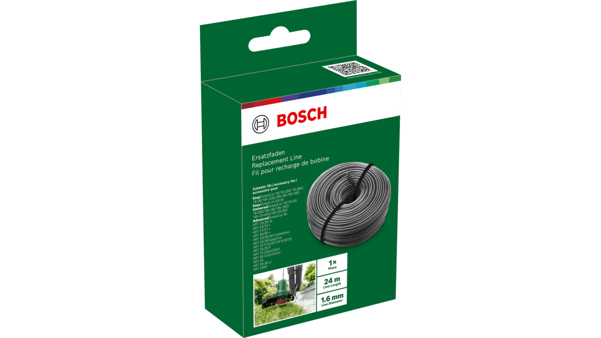 Carga de Fio para Aparador de Relva BOSCH F016800462 (24 m - 1,6 mm - Cinzento), miniatura 3