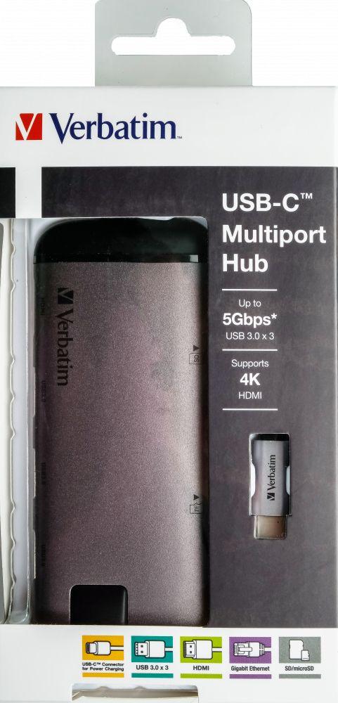 Dock USB-C VERBATIM 49142 (0,015 m - Preto/Prateado) — miniatura 8