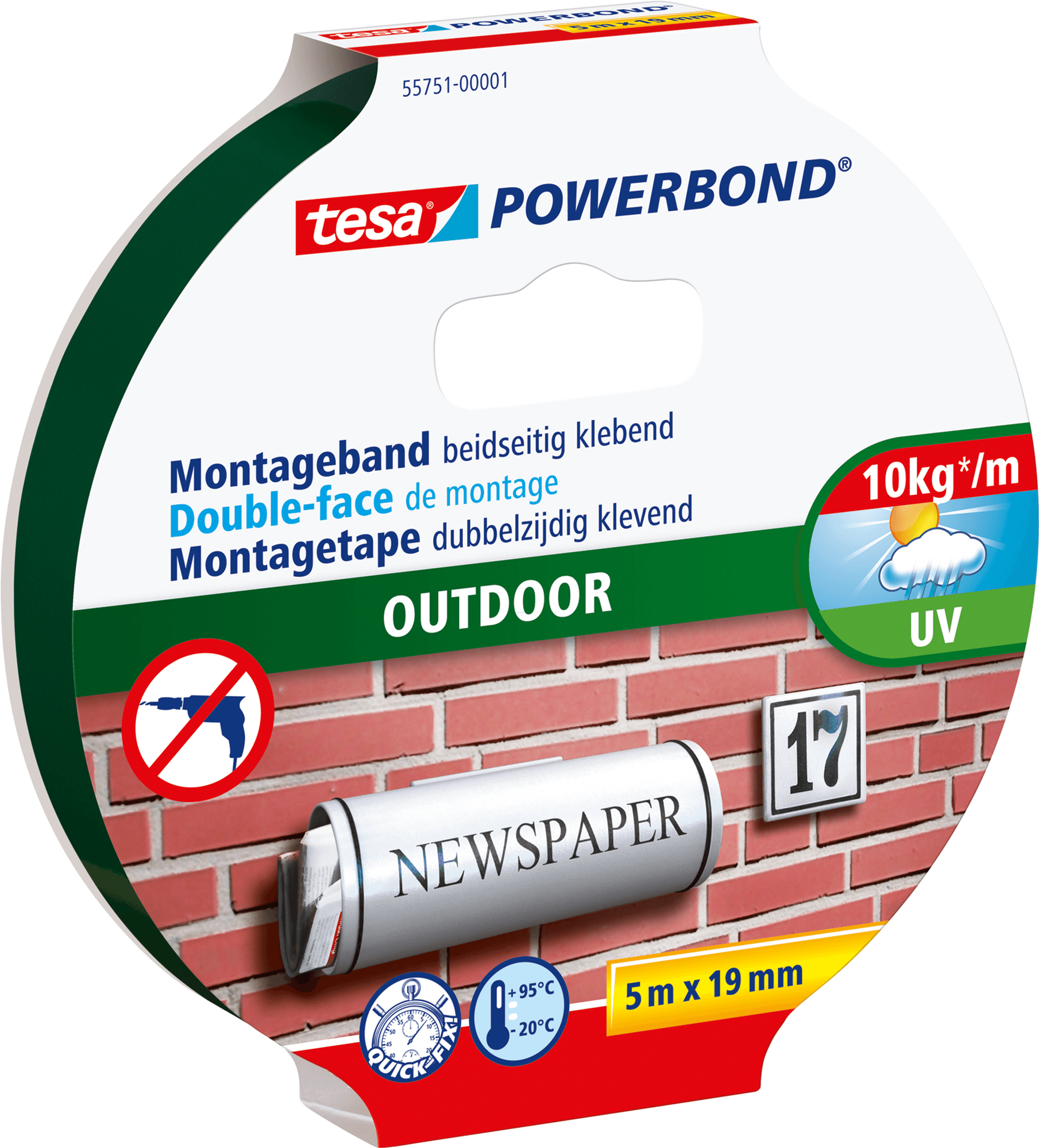 Fita Adesiva de Dupla Face TESA 55751-00001-03 (Verde)