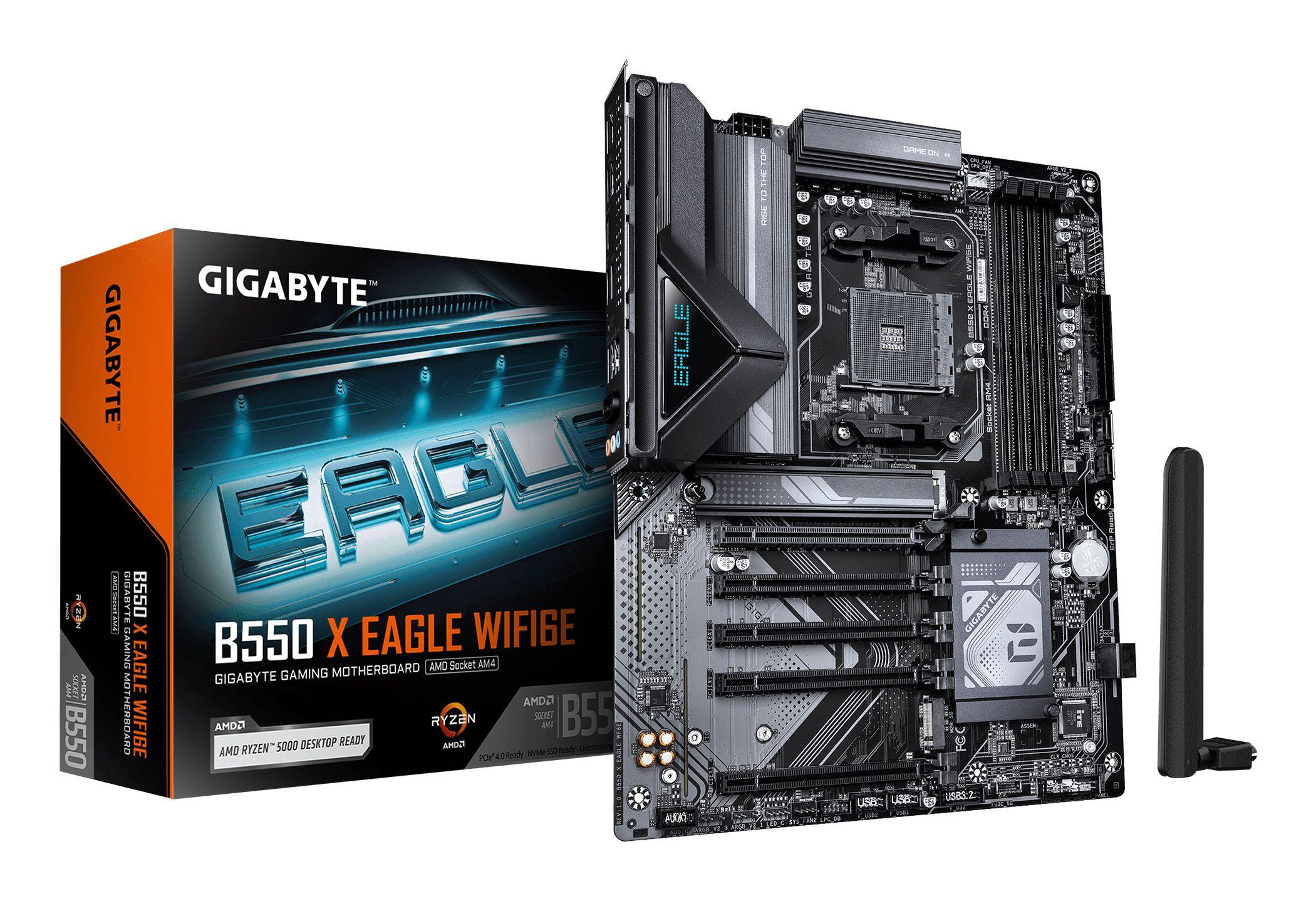 Motherboard GIGABYTE B550 X EAGLE WIFI6E (AM4 - ATX - Duplo canal - Castanho Escuro)