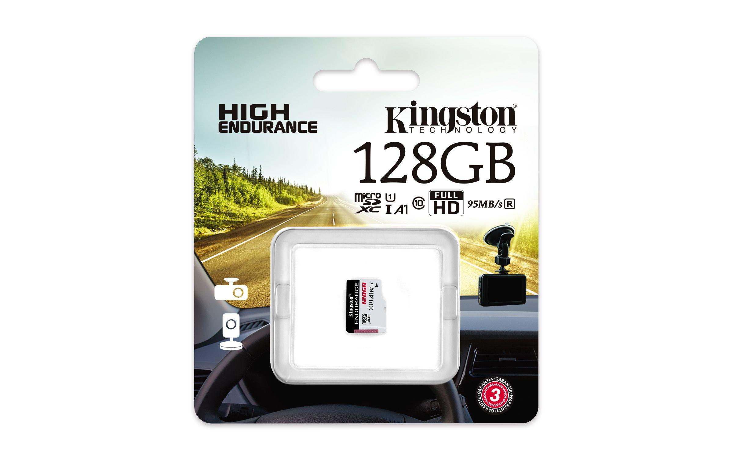 Cartão de Memória KINGSTON High Endurance SDCE/128GB (128GB - Classe 10 - Até 95 MB/s - Preto e Branco), miniatura 2