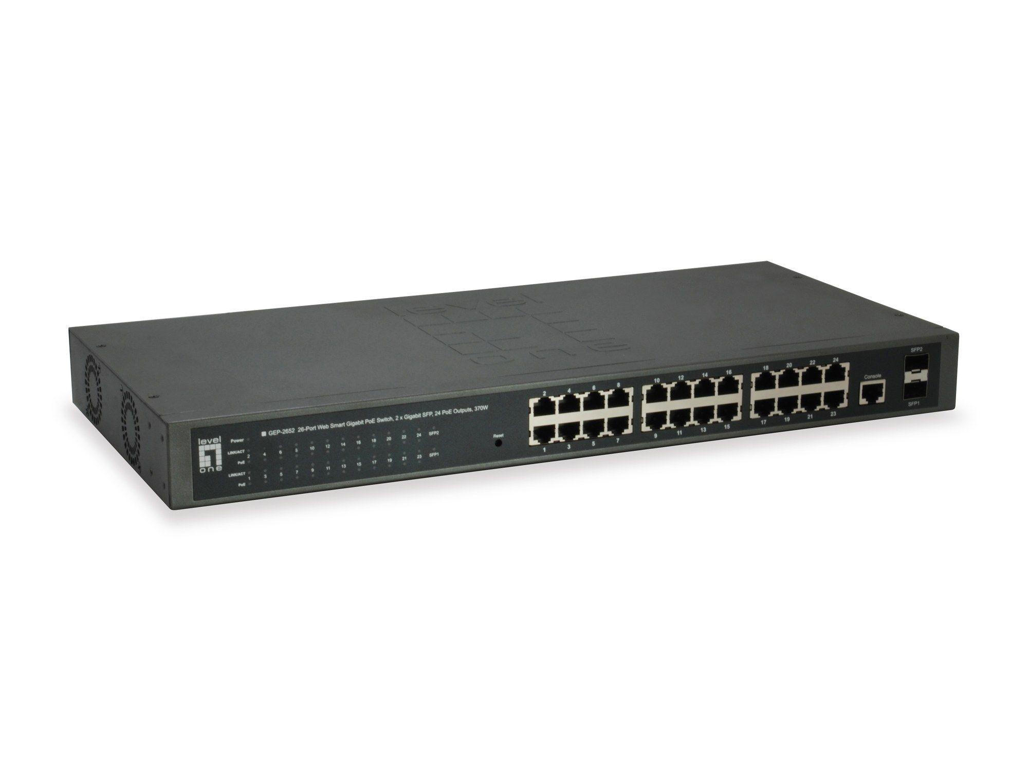 Switch LEVELONE GEP-2652 (Gigabit Ethernet - 128 MB - L2 - Cinzento)