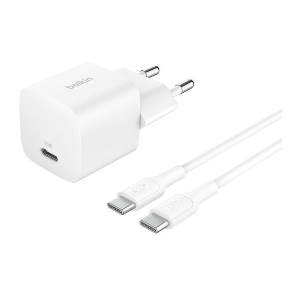 Carregador de Parede USB-C BELKIN WCA012KQ1MWH-B6 (USB Type-C para USB Type-C - Branco)