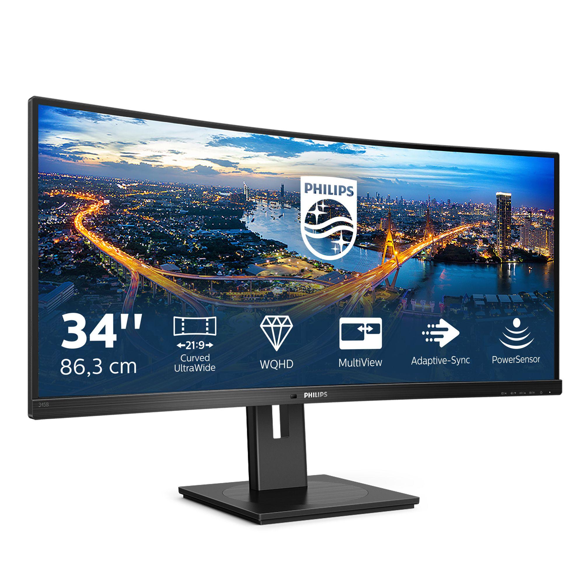 Monitor PHILIPS 345B1C/00 (34" - VA - 100 Hz - Preto), miniatura 2